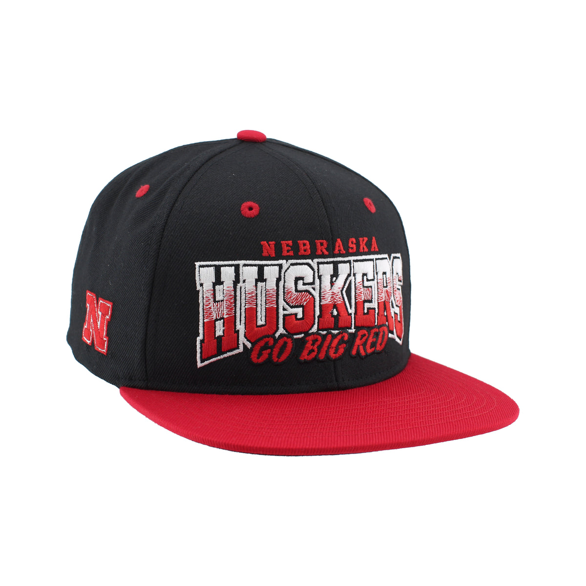 Go Big Red Fight Hat, Flat Bill, Snapback - Nebraska Cornhuskers