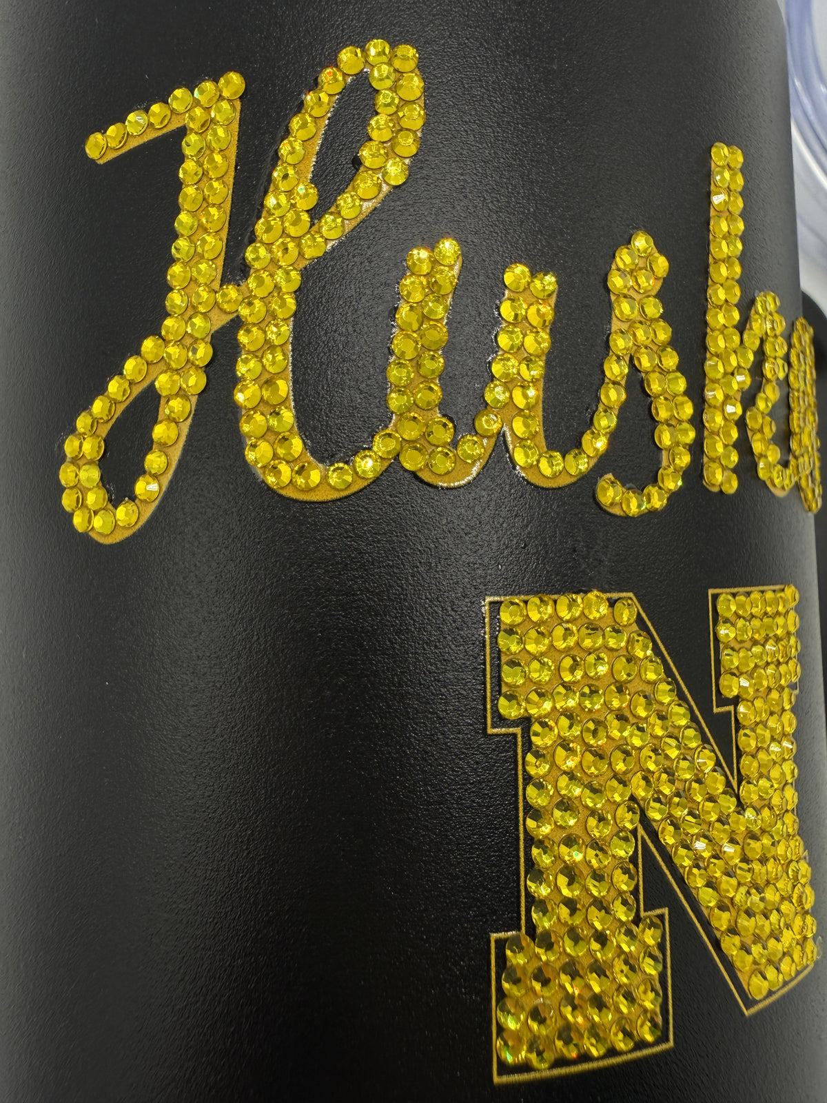Gold and Black Bling Handled Tumbler - Nebraska Cornhuskers