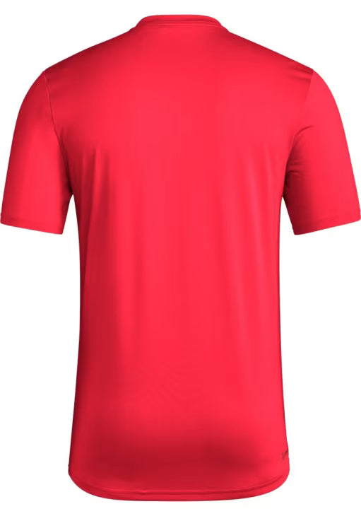 ADIDAS NEBRASKA CORNHUSKERS RED LOCKER BASKETBALL SHORT SLEEVE T SHIRT