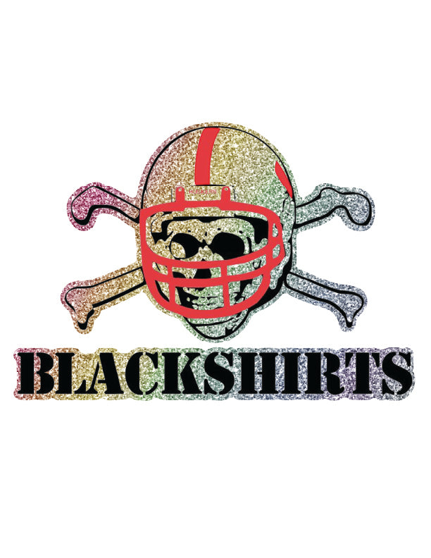 14" x 9.5" Chrome Sequins Auto Decal - Blackshirts