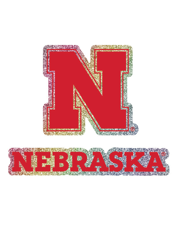 14" x 9.5" Chrome Sequins Auto Decal - N Nebraska