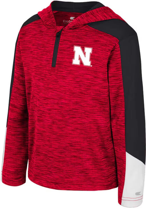 COLOSSEUM NEBRASKA CORNHUSKERS TODDLER RED UP-TON LONG SLEEVE QTR ZIP