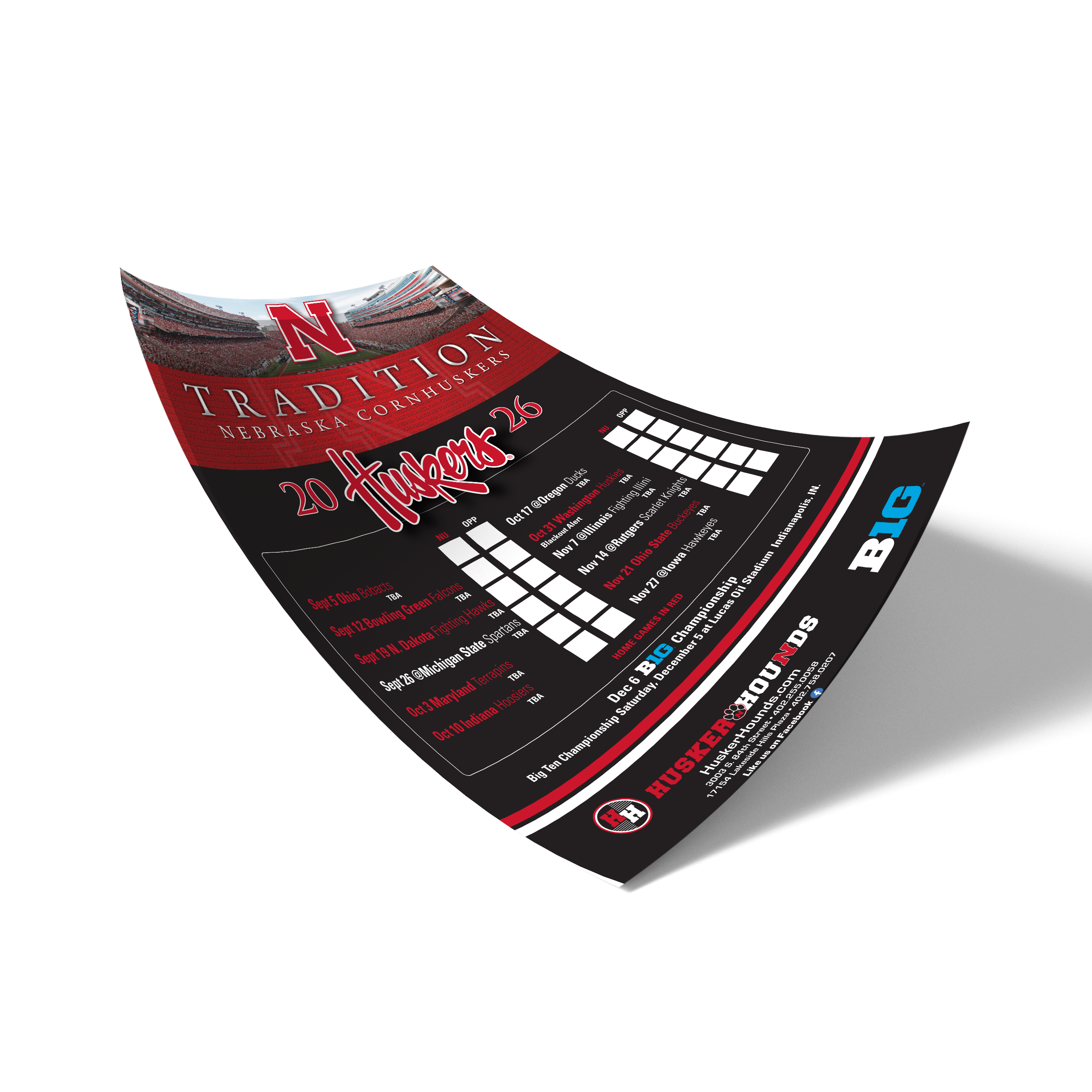 2026 Football Poster Schedule - Husker Hounds Exclusive - Nebraska Cornhuskers