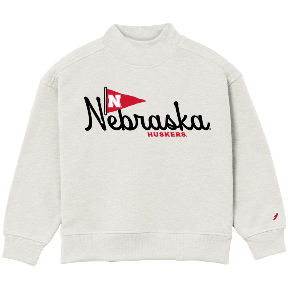 Girls Youth Crewneck with Pennant from League - Nebraska Cornhuskers