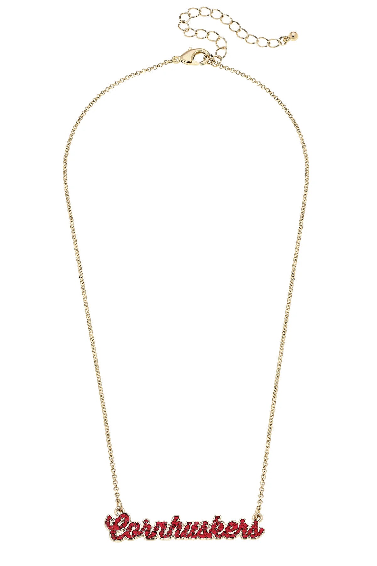 Nebraska Huskers Pave Autograph Enamel Necklace in Red