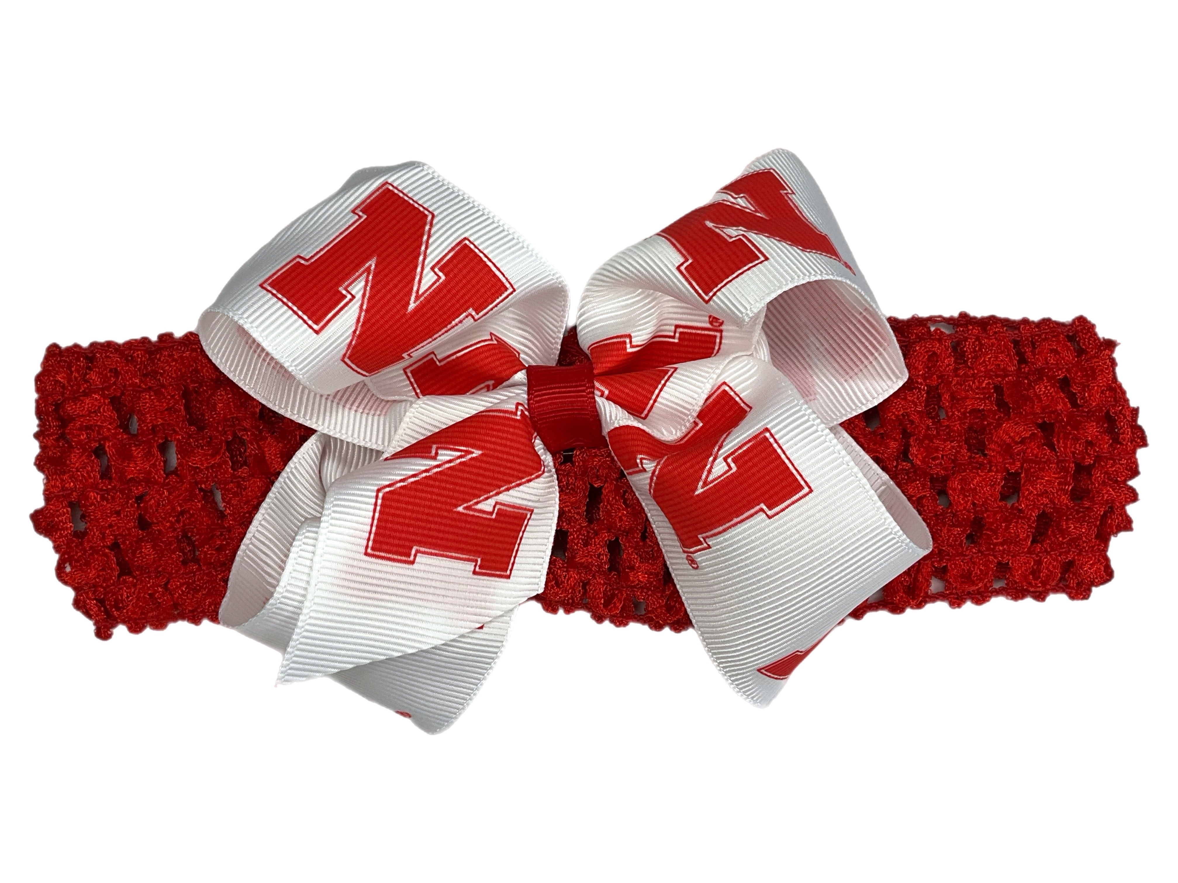 Red Crochet Headband Junior - Nebraska