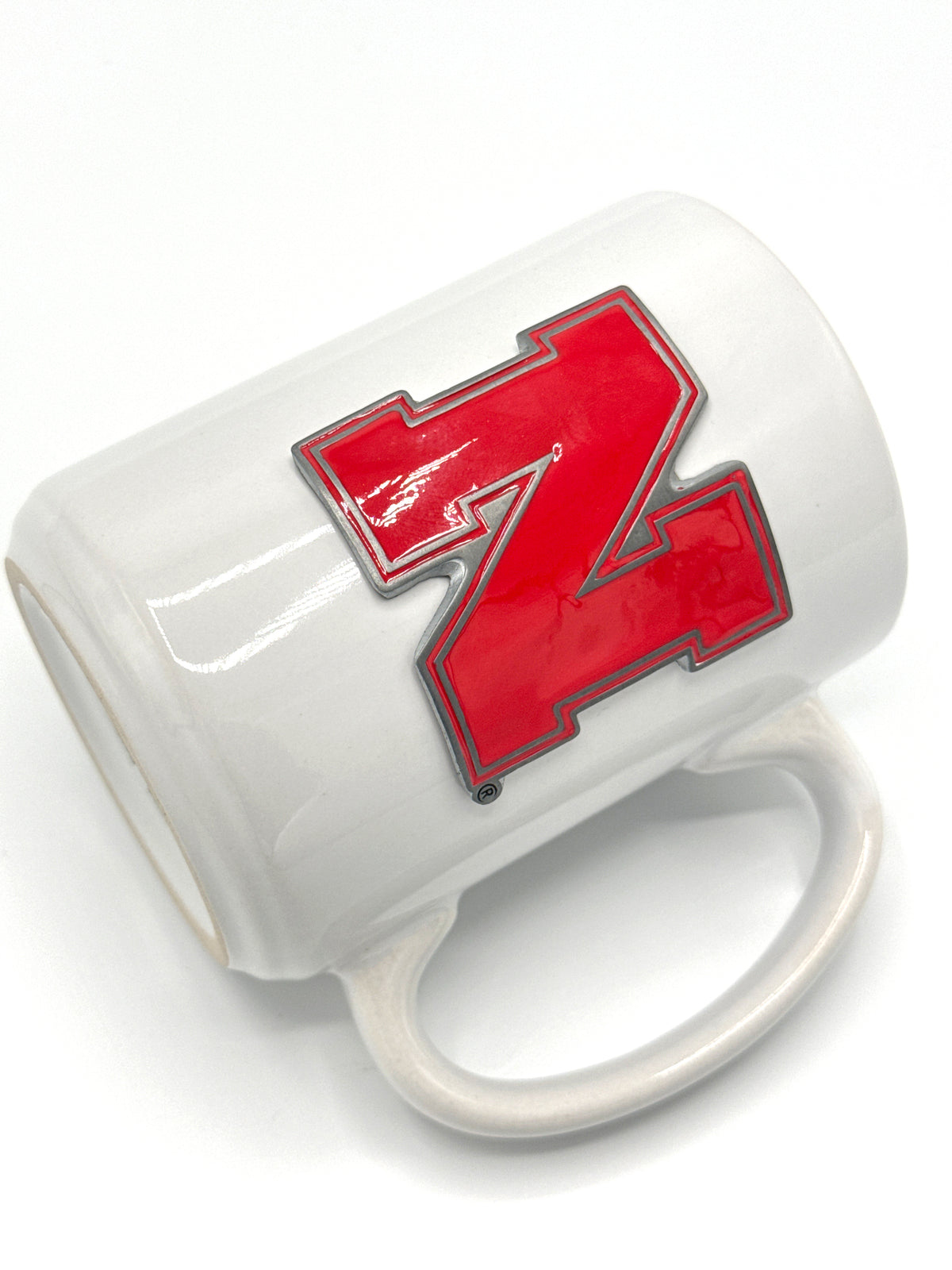 Ceramic Mug with Metal Emblem Nebraska Cornhuskers