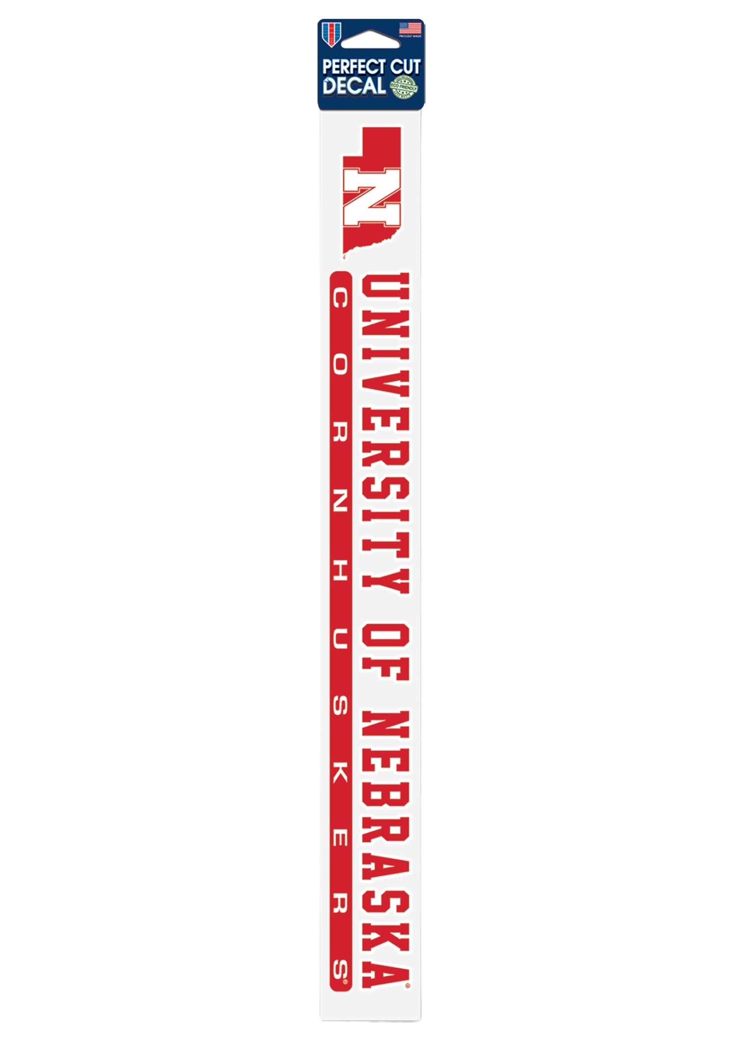 2x17 Perfect Cut Decal University of Nebraska State Nebraska Cornhuskers