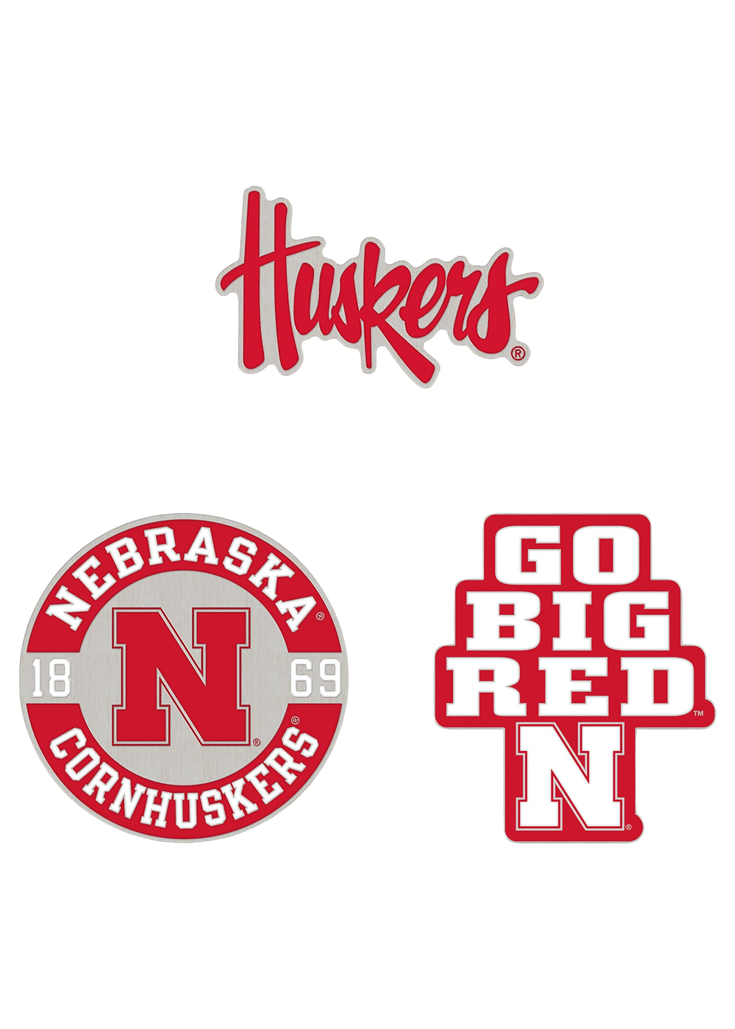 3 Pack Pin Set - Nebraska Cornhuskers