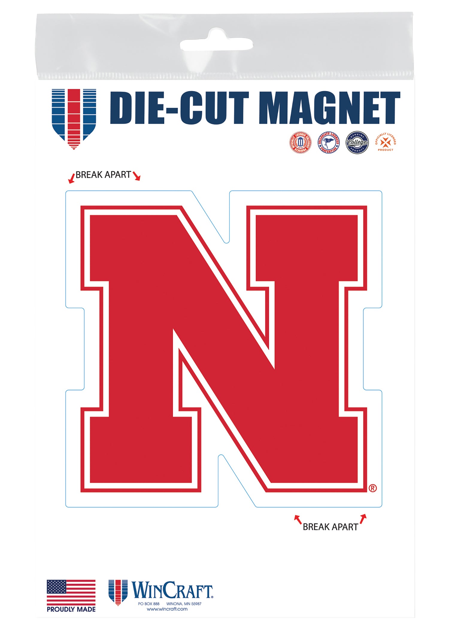 3x5 Die Cut Magnet Block N - Nebraska Cornhuskers