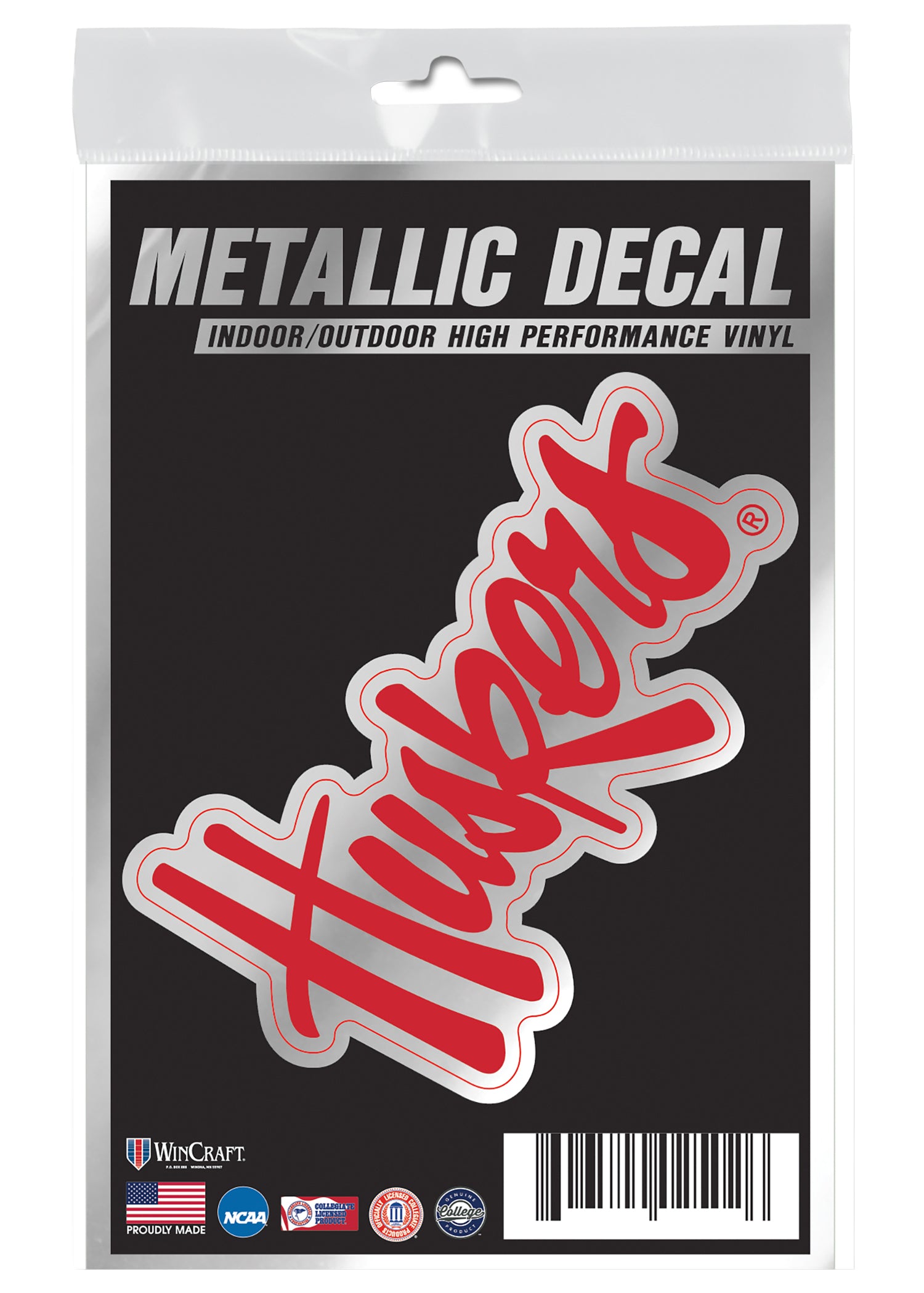 3x5 Metallic Decal Script Huskers Nebraska Cornhuskers