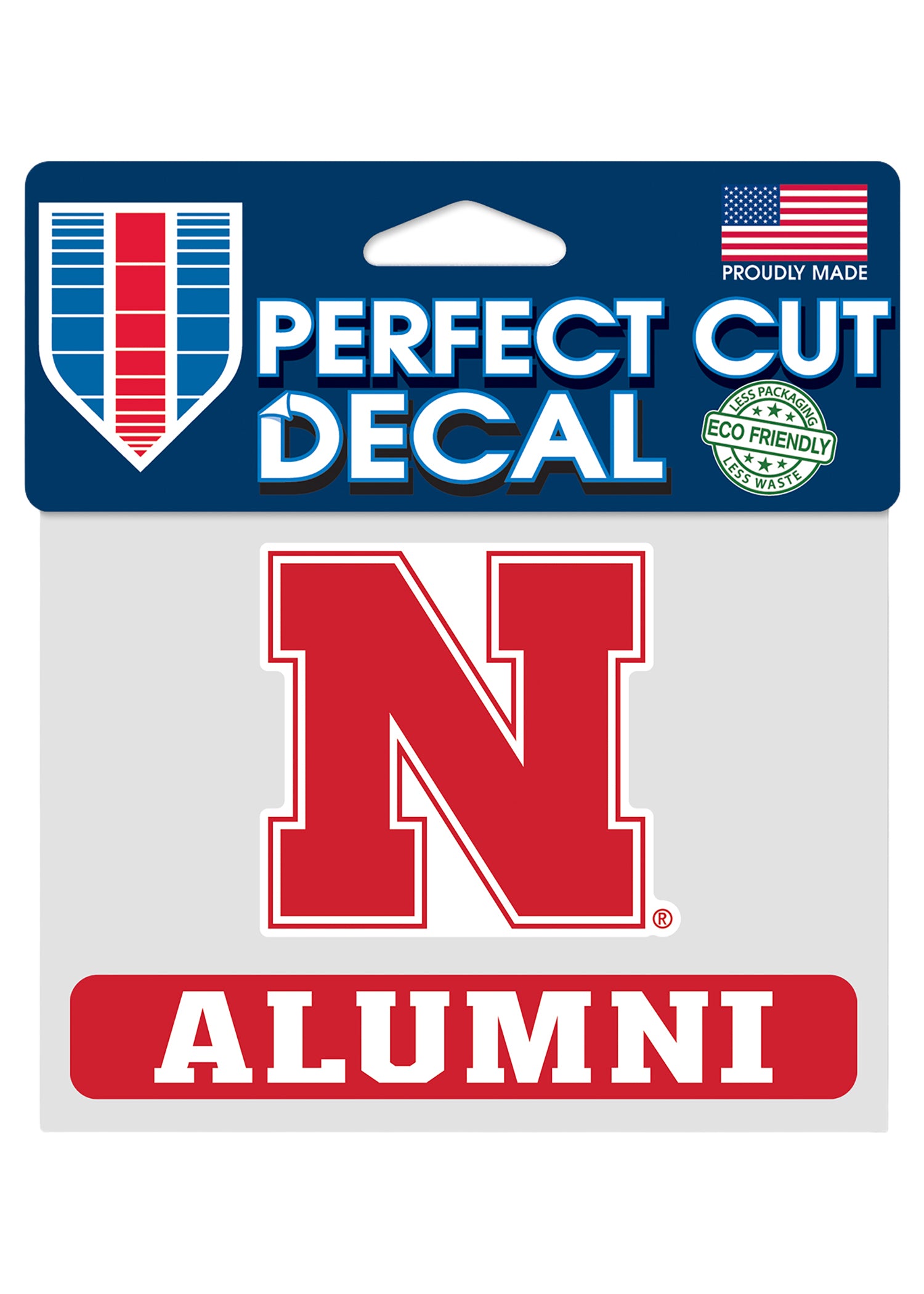 4.5" x 5.75" Perfect Cut Decal N Alumni Nebraska Cornhuskers
