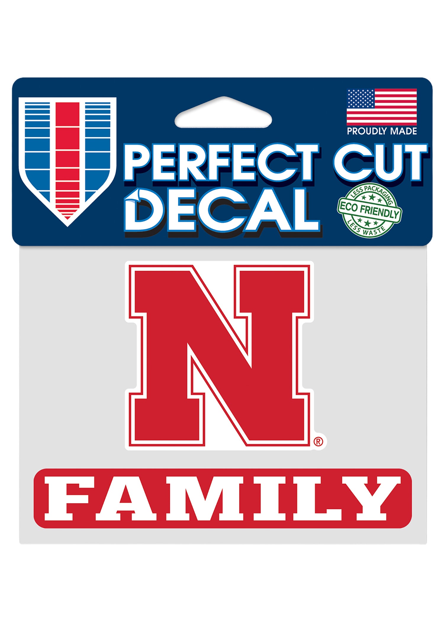 4.5x5.75 Perfect Cut Decal N Family Nebraska Cornhuskers
