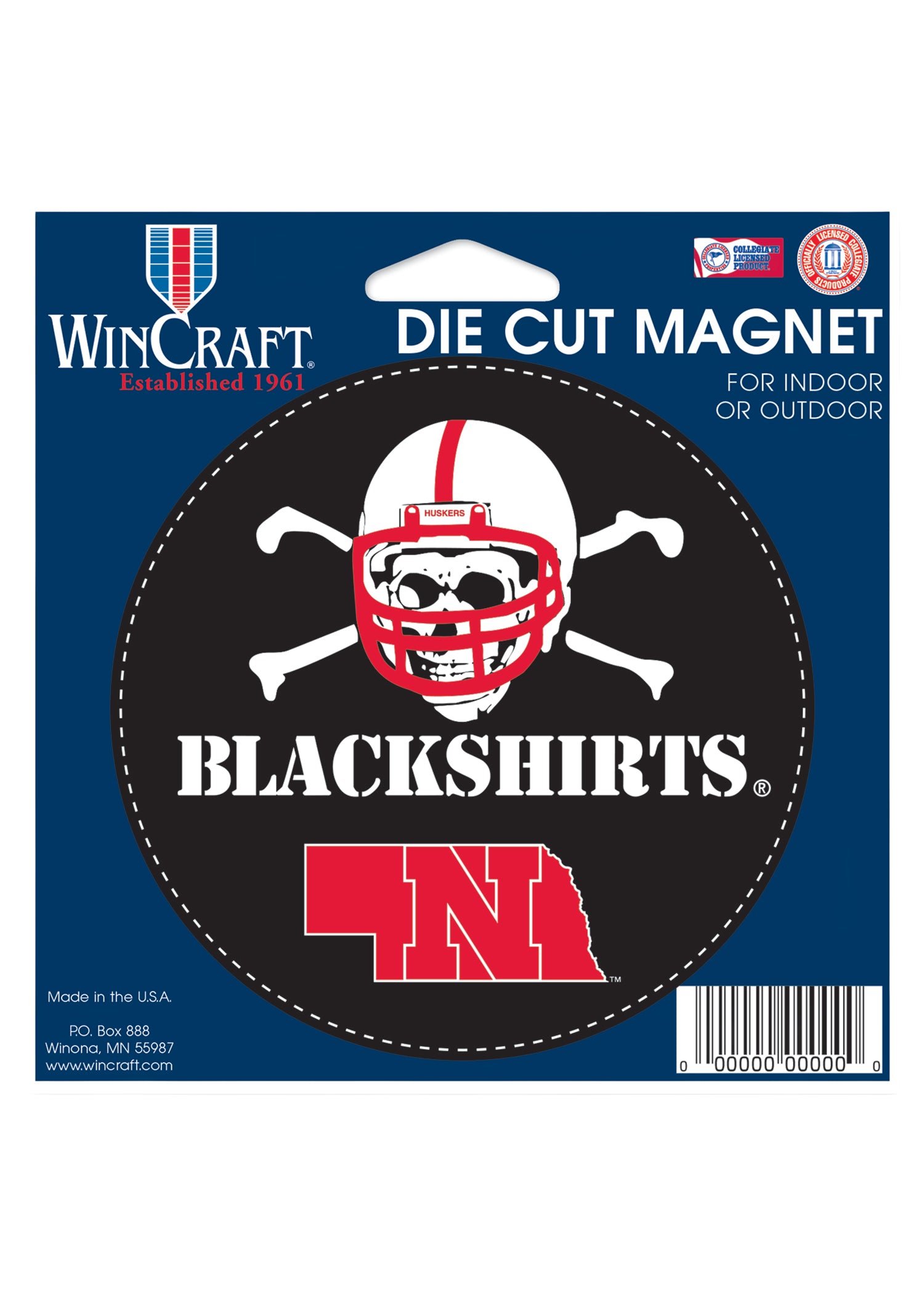 4.5x6 Die Cut Magnet Blackshirts - Nebraska Cornhuskers