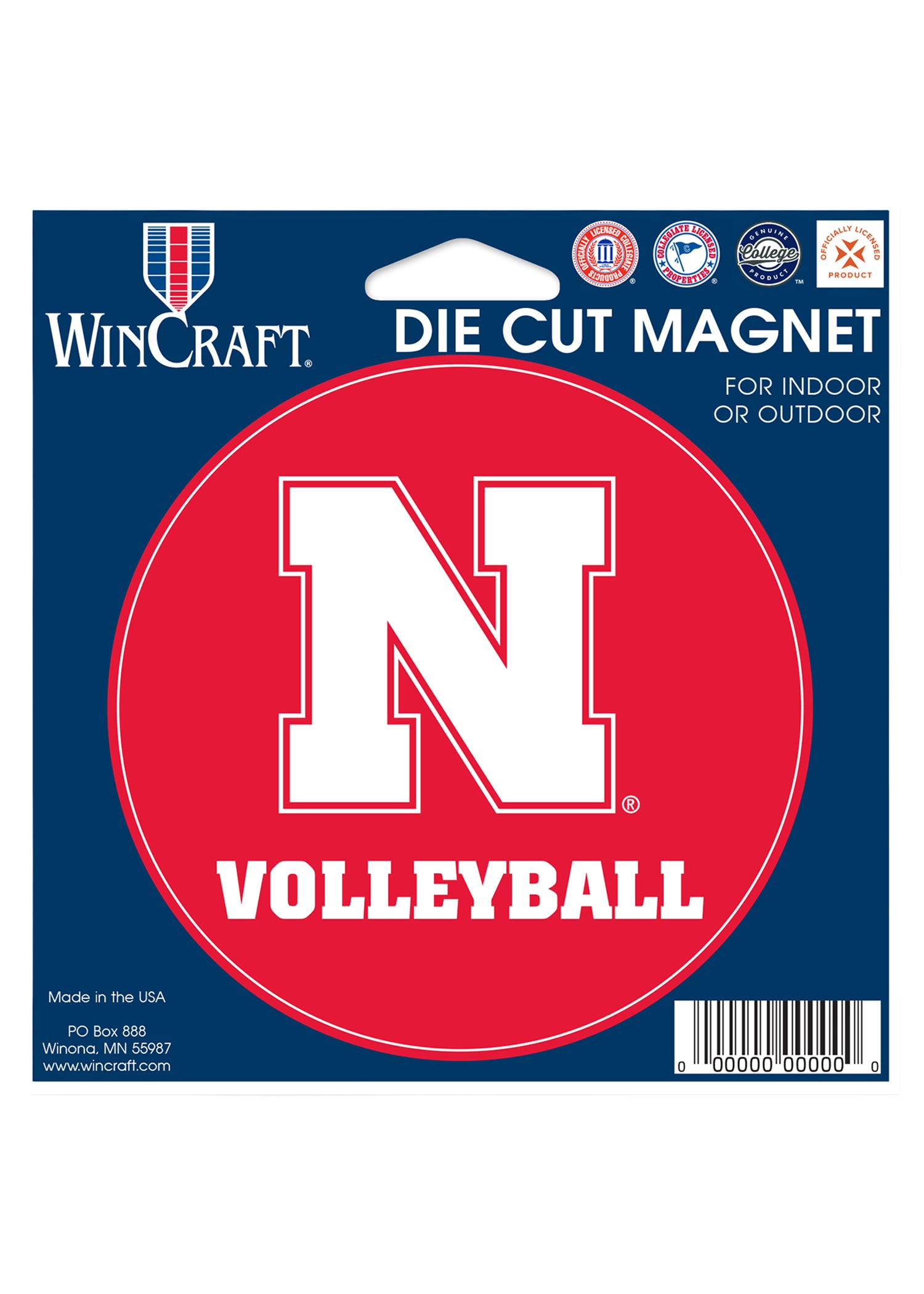 4x4 Die Cut Magnet Volleyball - Nebraska Cornhuskers