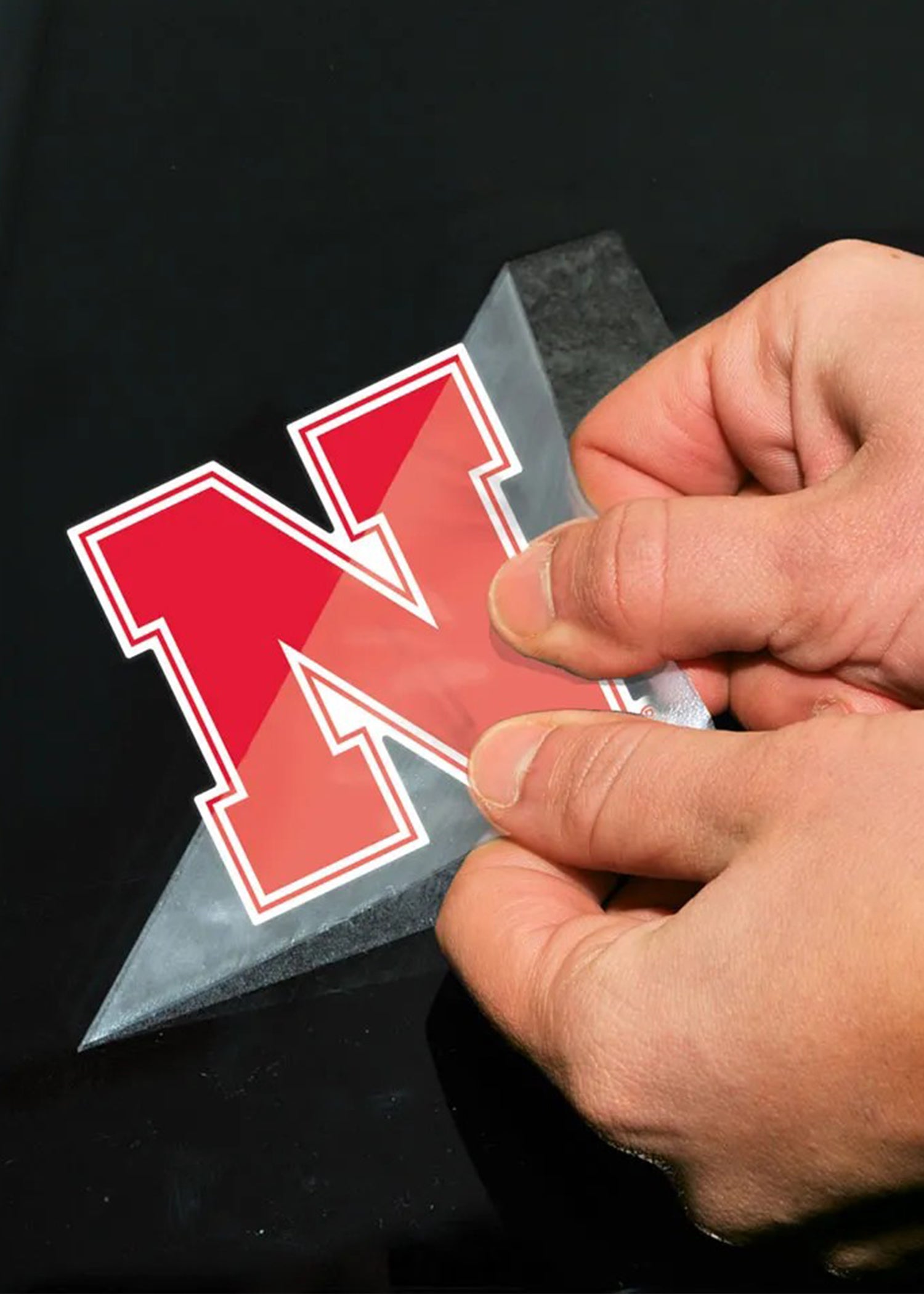 4x4 Perfect Cut Decal 2-Pack - Block N - Script Huskers - Nebraska Cornhuskers