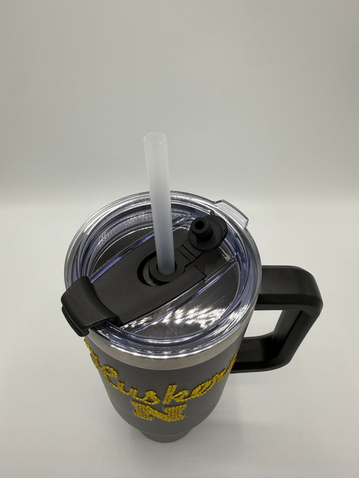 Gold and Black Bling Handled Tumbler - Nebraska Cornhuskers