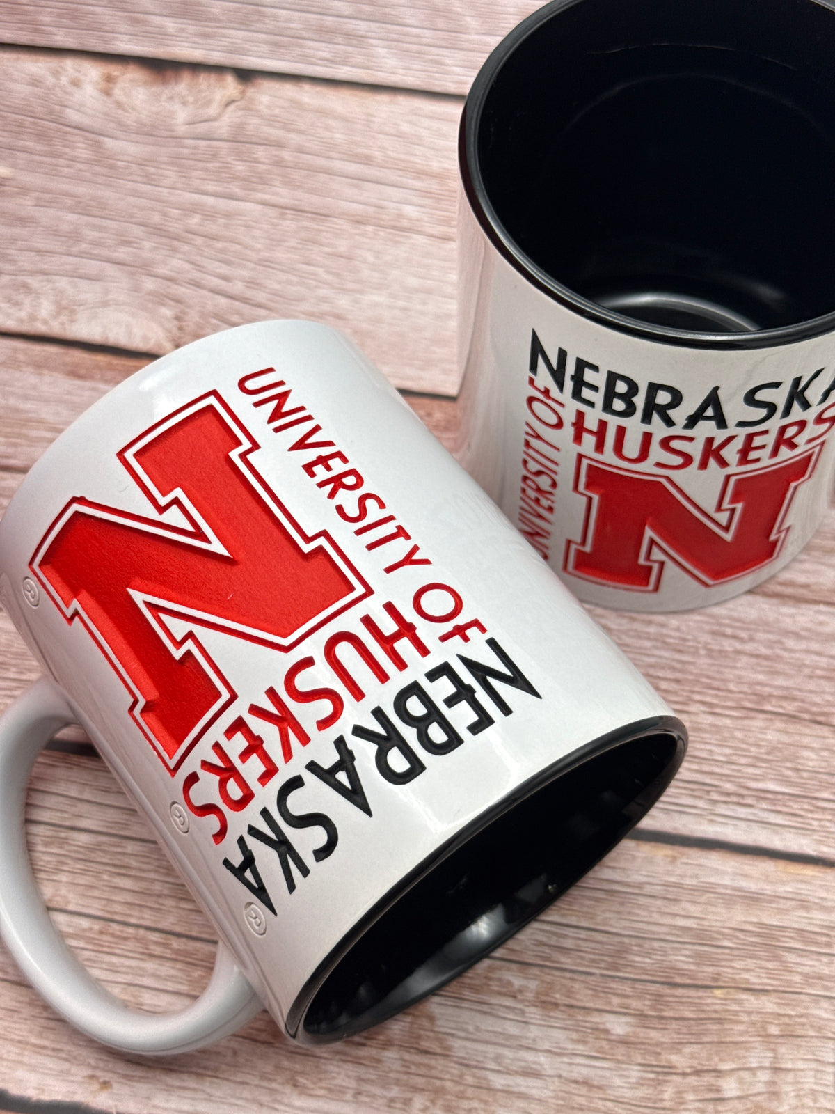 Deep Etched Engraved Nebraska Cornhuskers Mug