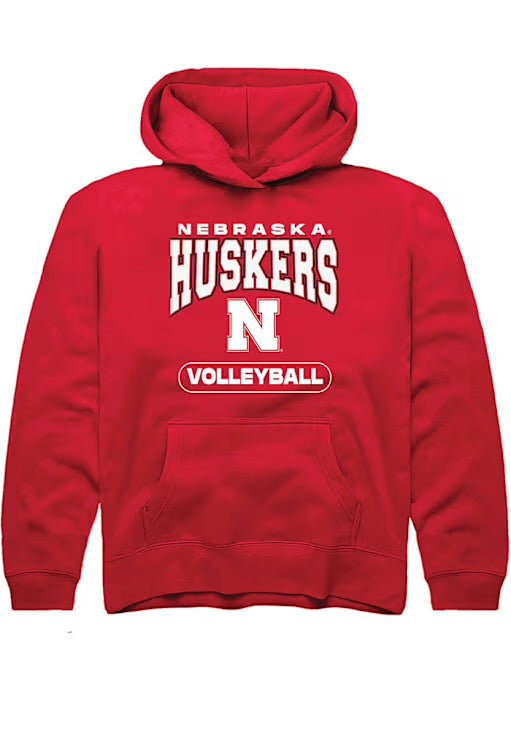 SUMMIT SPORTSWEAR NEBRASKA CORNHUSKERS YOUTH RED VOLLEYBALL LONG SLEEVE HOODIE