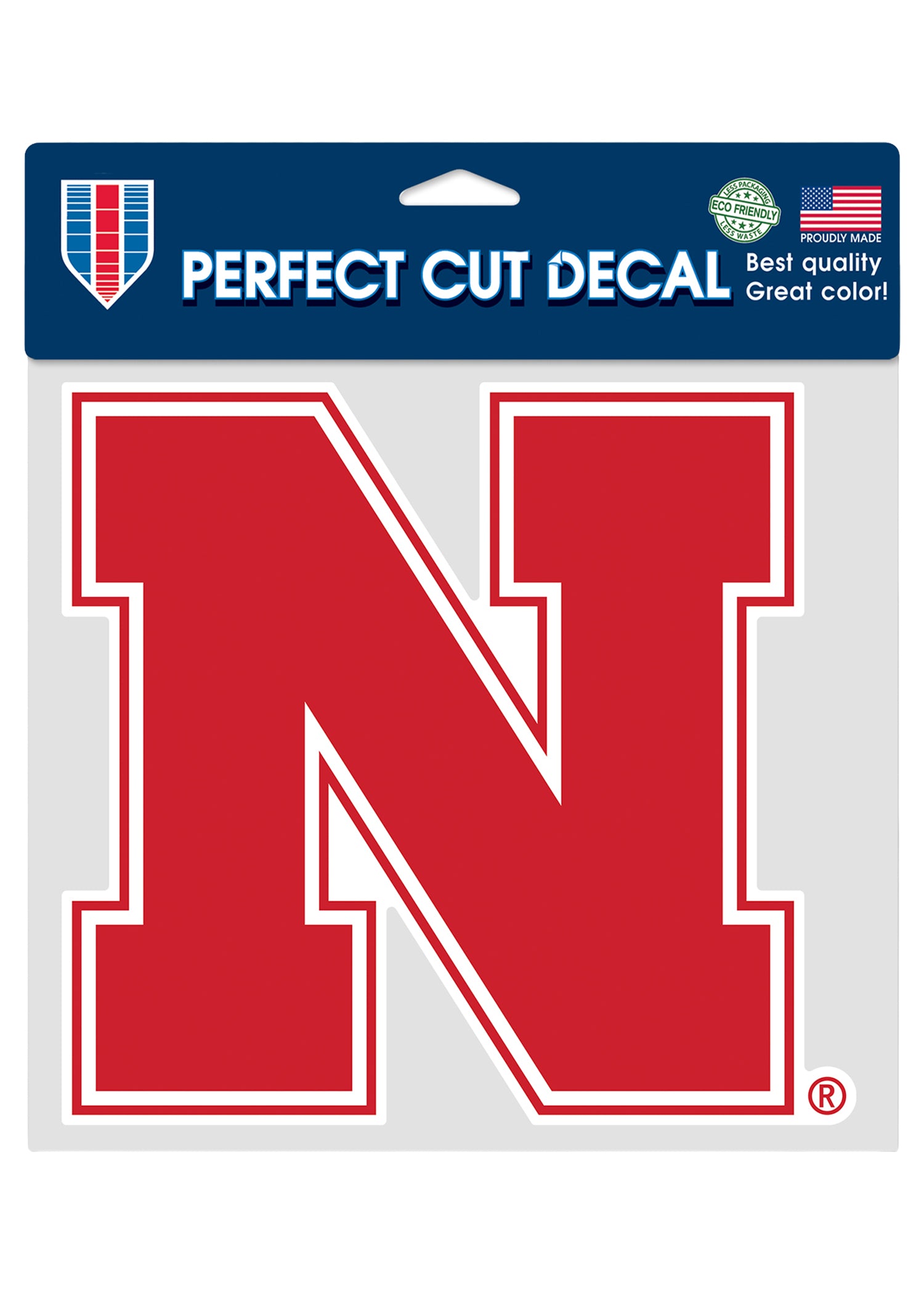 8x8 Perfect Cut Decal Block N Nebraska Cornhuskers