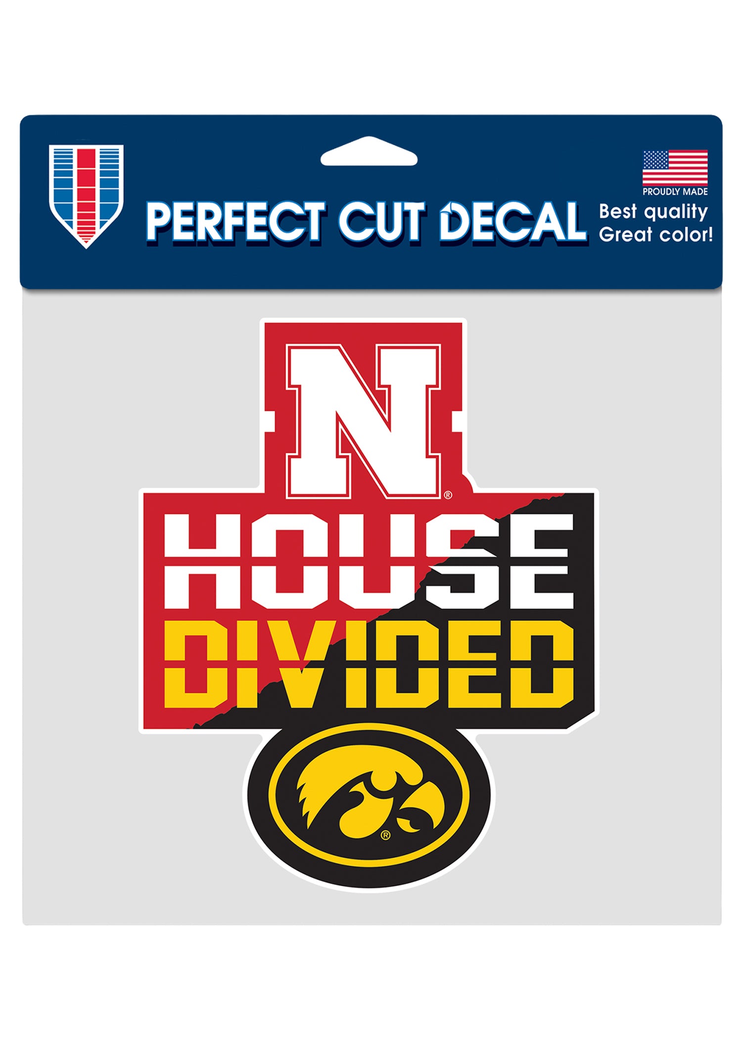 8x8 Perfect Cut Decal Nebraska Iowa House Divided Nebraska Cornhuskers