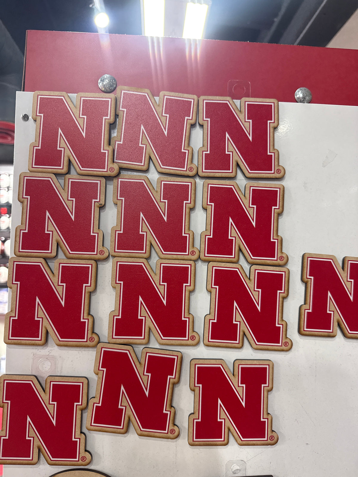 Logo Wood Magnet - Nebraska Cornhuskers