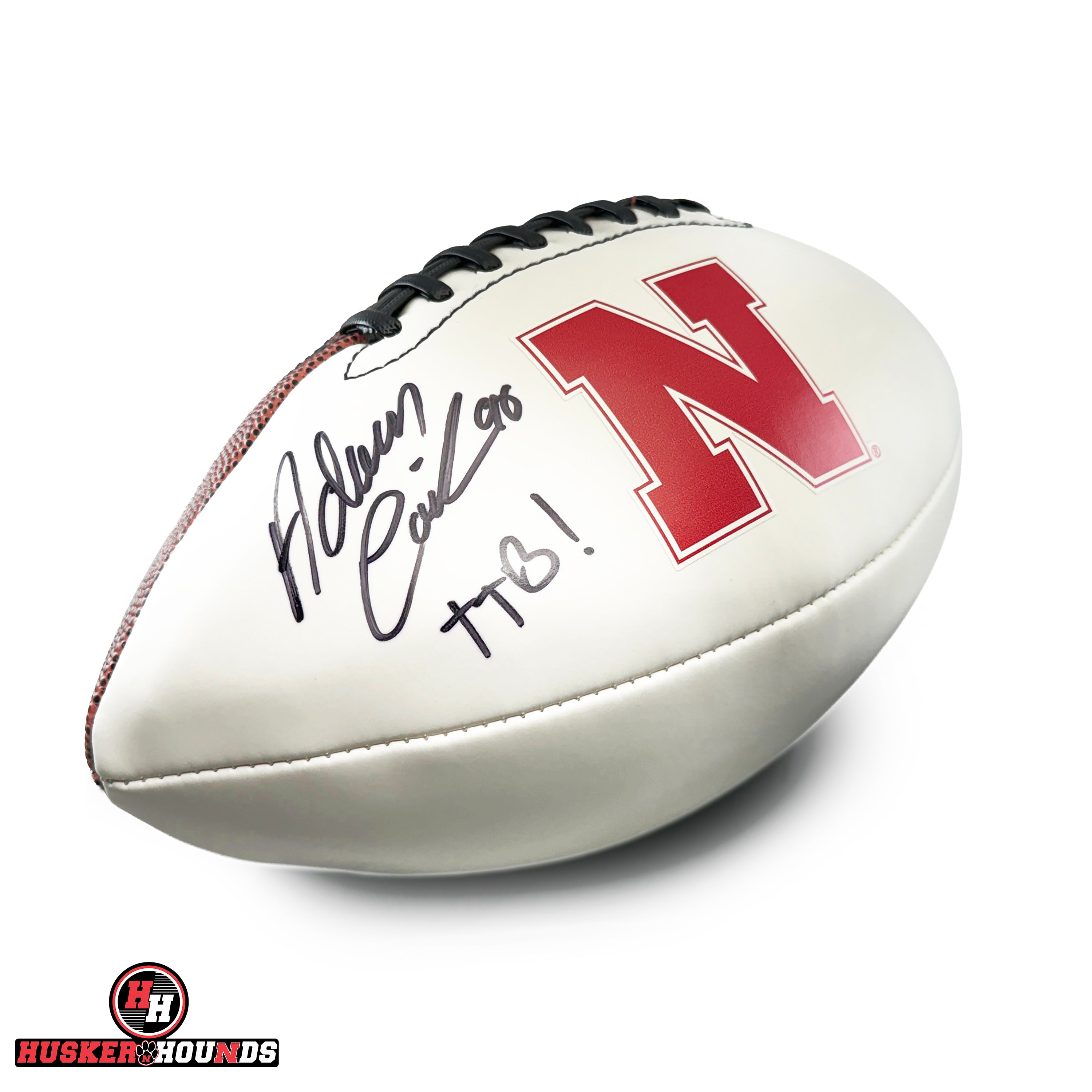 Adam Carriker Autographed Football - Nebraska Cornhuskers
