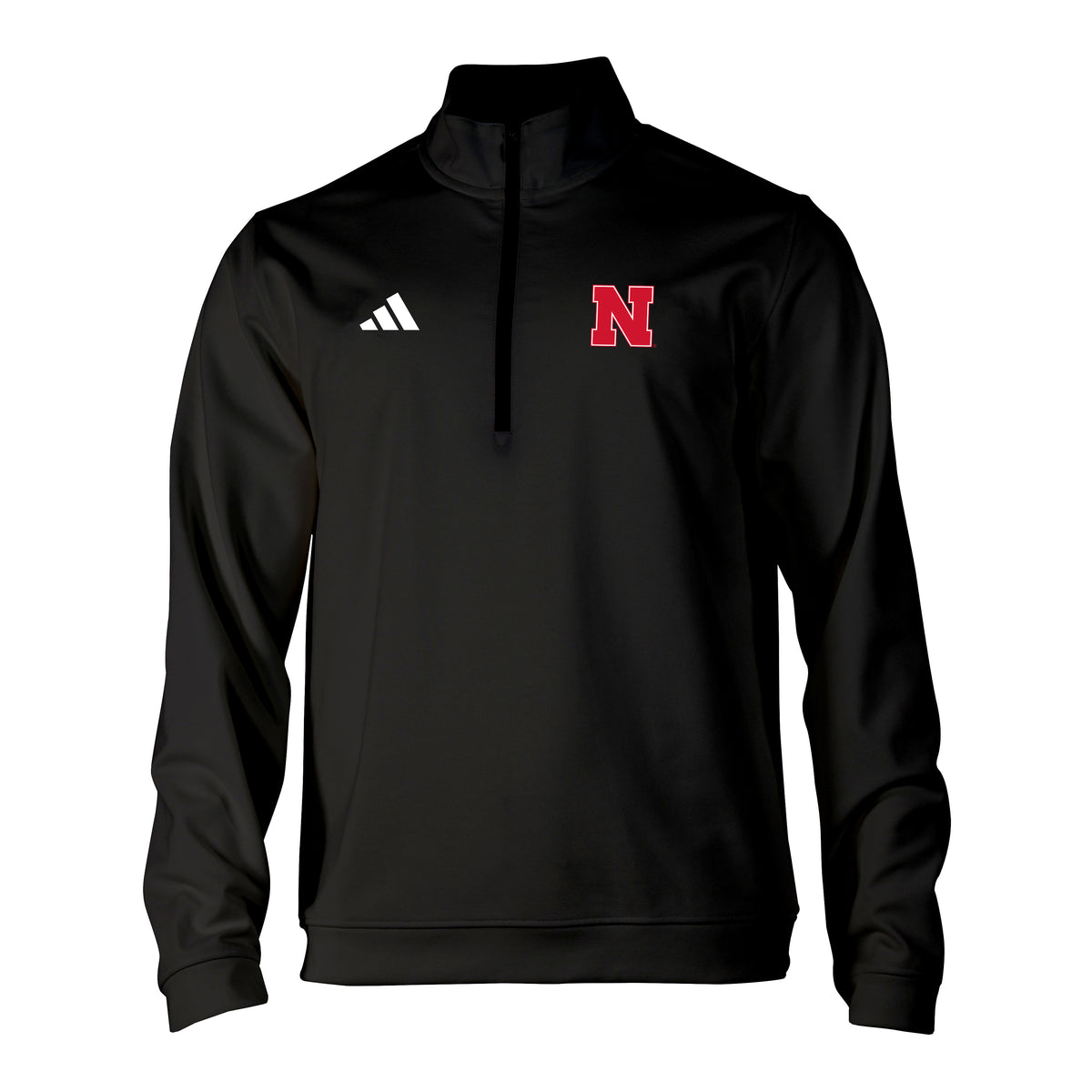 Adidas Men's Solid ¼ Zip Pullover in Black - Nebraska Cornhuskers