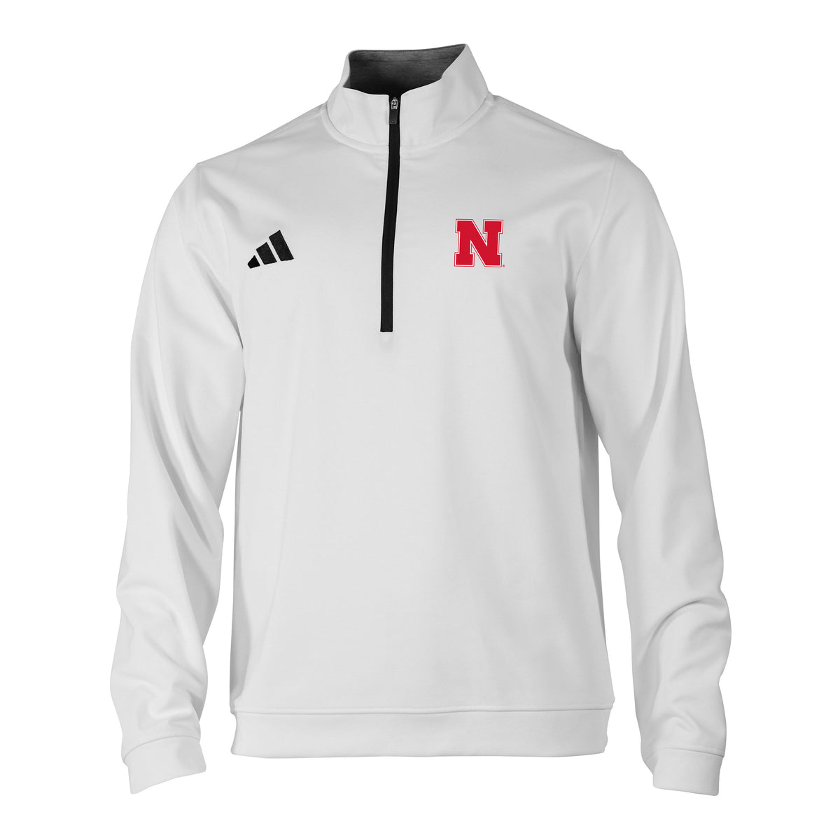 Adidas Men's Solid ¼ Zip Pullover in White - Nebraska Cornhuskers