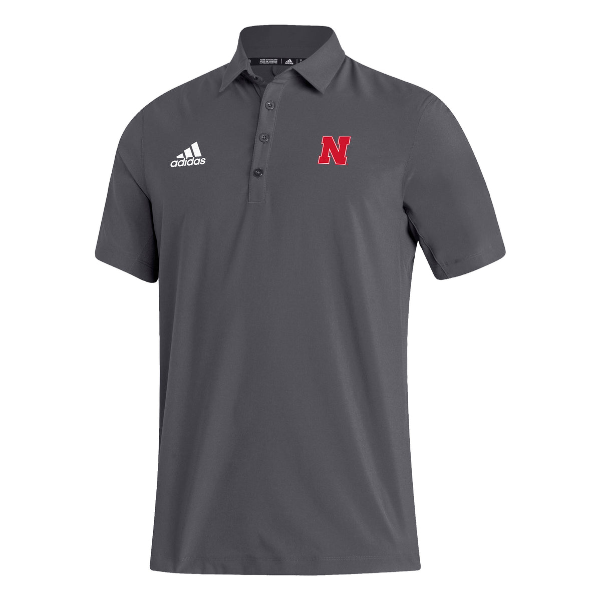 Adidas Men's Stadium Coaches Polo in Gray - Nebraska Cornhuskers