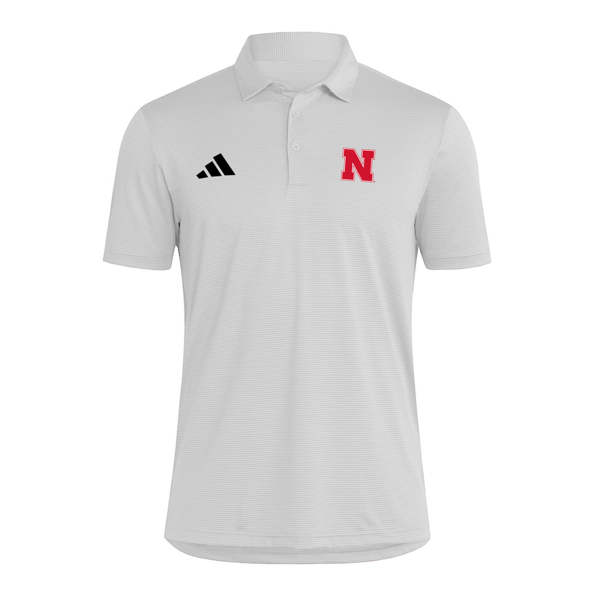 Adidas Men's Ultimate 365 Stripe Polo in White - Nebraska Cornhuskers