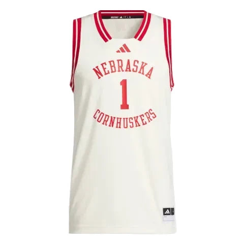 Adidas Men's Cream Swingman Basketball Jersey - Nebraska Cornhuskers