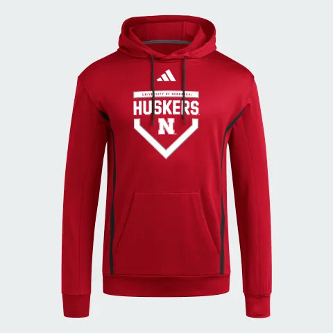 Adidas Red Baseball Pregame Hoodie - Nebraska Cornhuskers