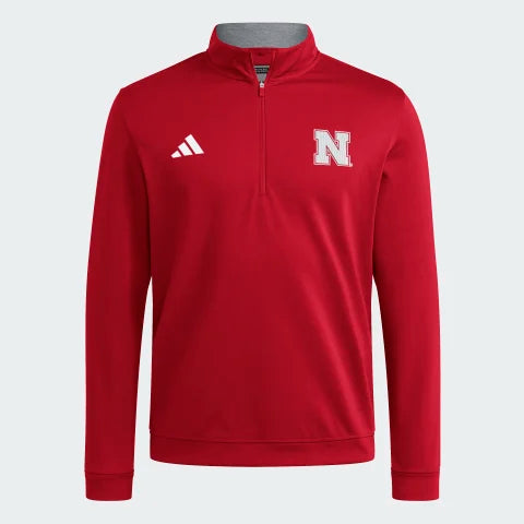 Adidas Red Elevated 1/4 Zip JZ8570 Nebraska Cornhuskers