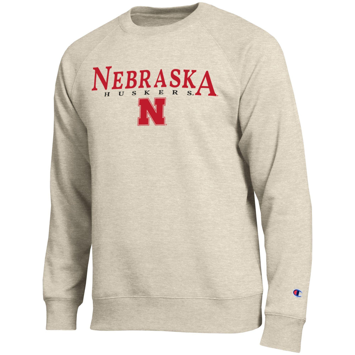All-Star Nebraska Fleece Crew in Cream - Nebraska Cornhuskers