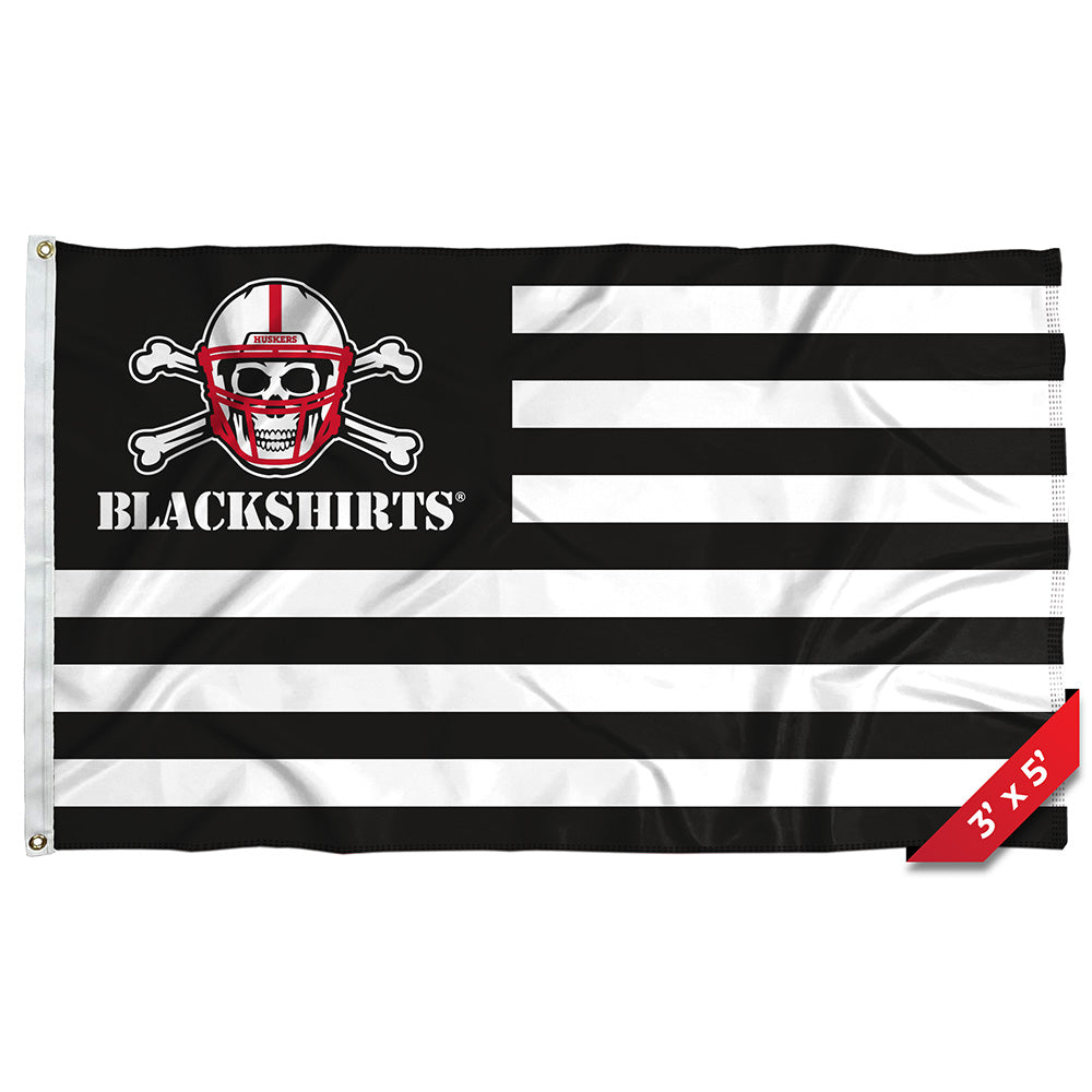 American Flag Blackshirts - Flag Single Sided Silk Screened 3ft x 5ft Grommet Nebraska Cornhuskers