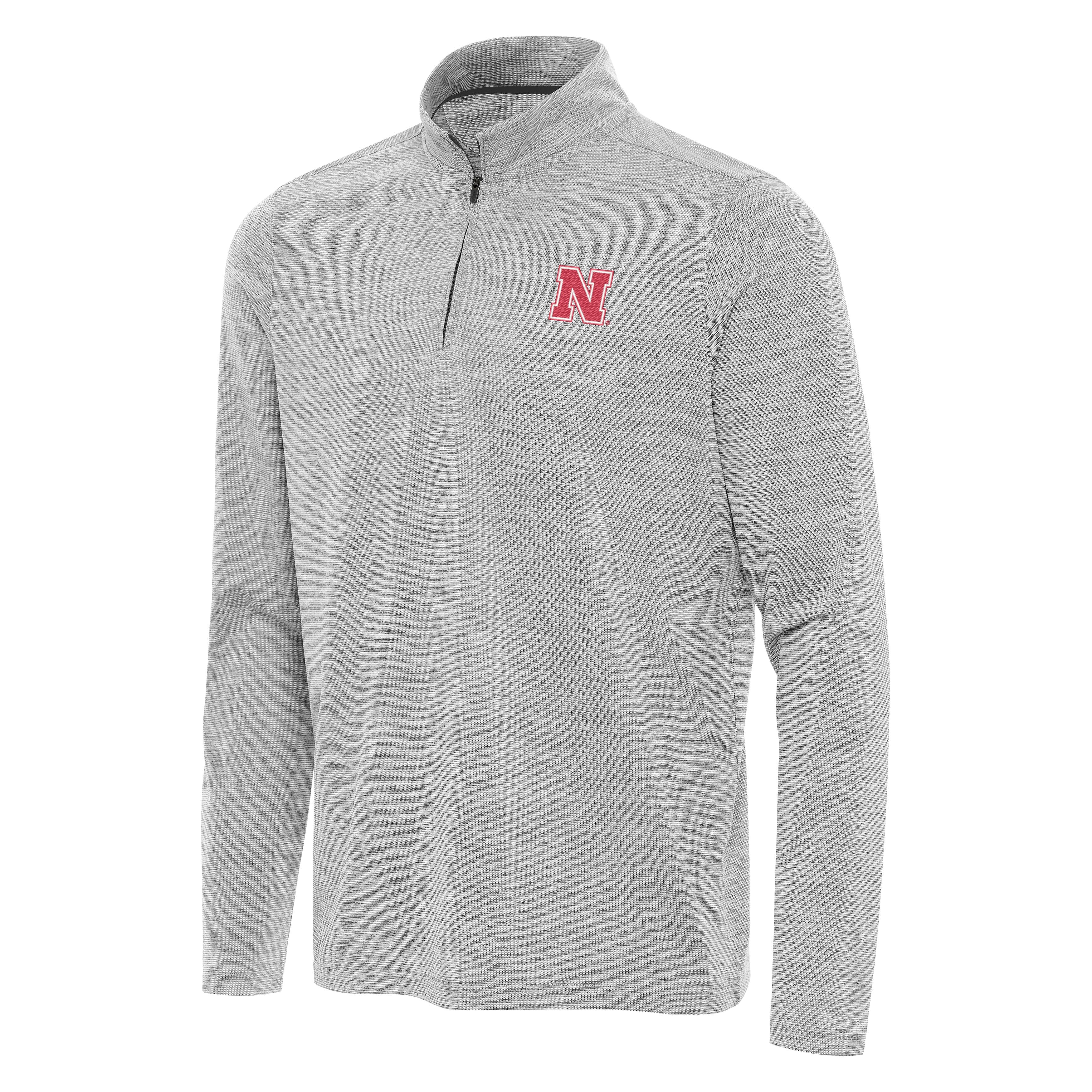 Antigua Black Heather Endless Quarter-Zip Pullover - Nebraska Cornhuskers