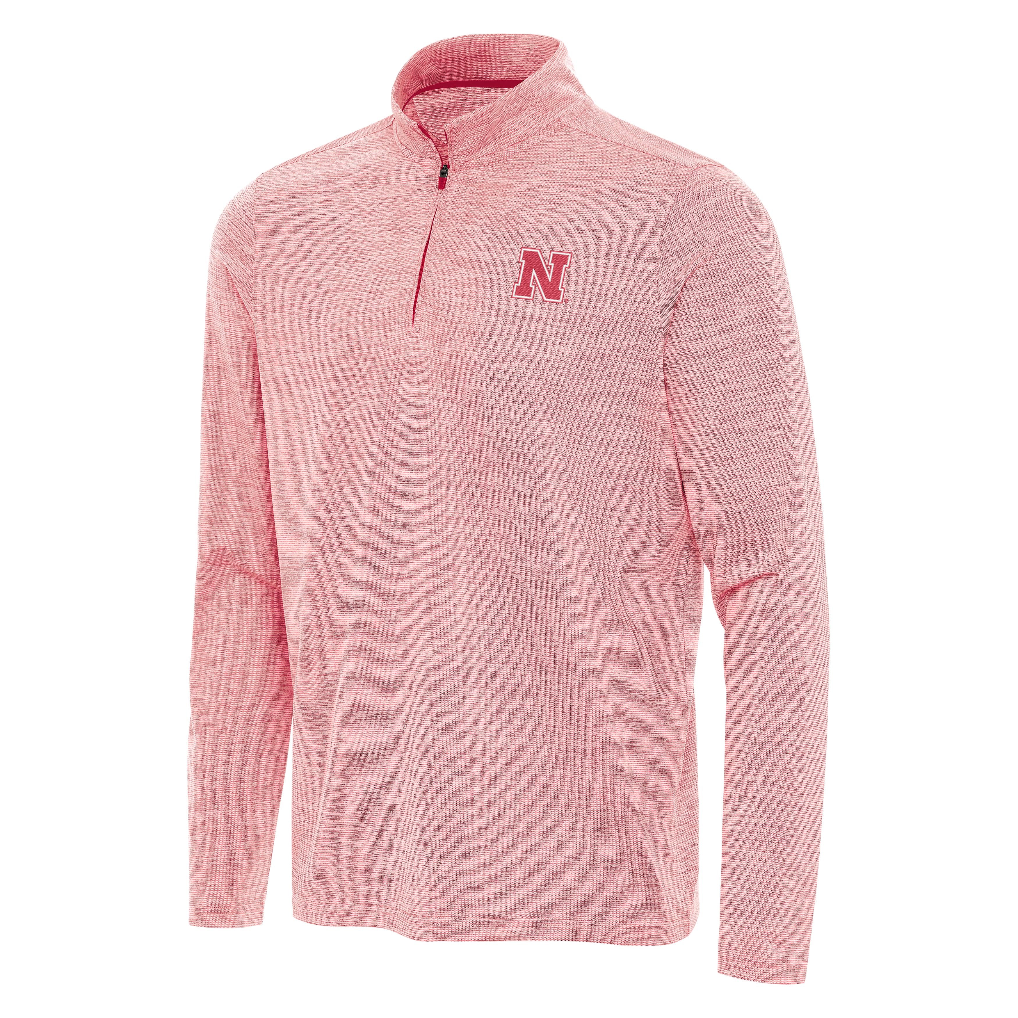 Antigua Dark Red Heather Endless Quarter-Zip Pullover - Nebraska Cornhuskers