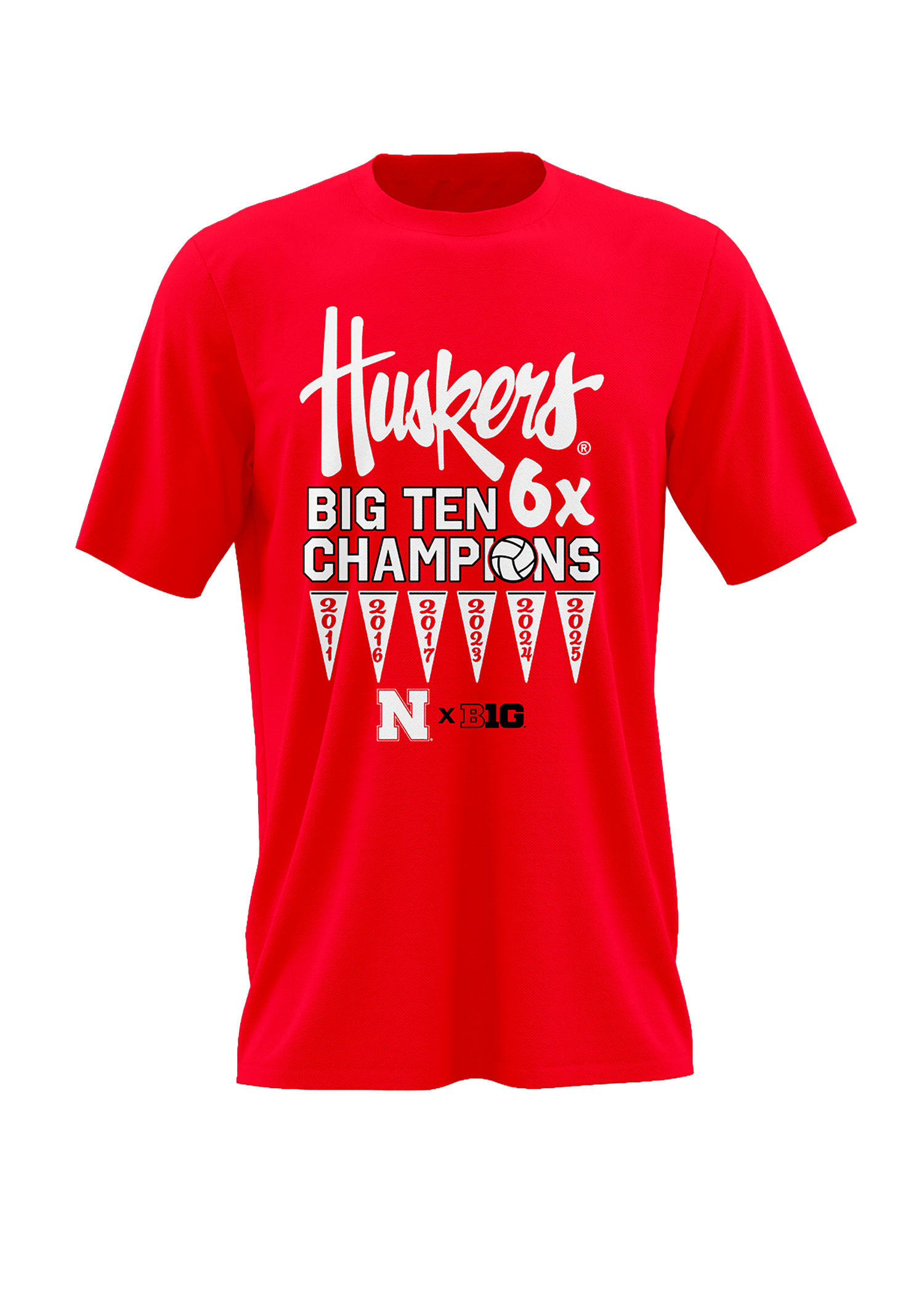 BIG10 6x Champions Husker Volleyball - BIG 10 Conference Champions 2026 T-Shirt