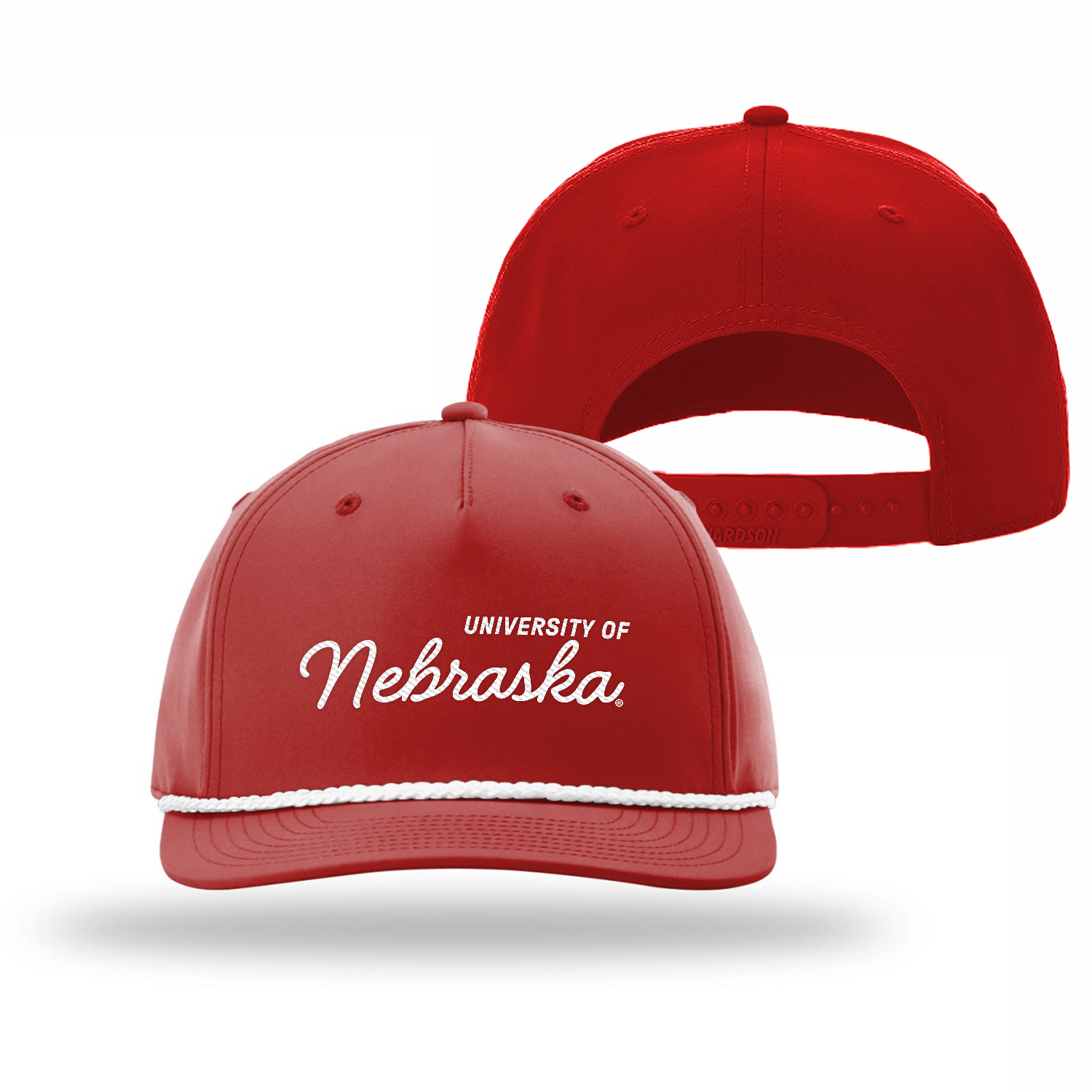 Back Nine 258 Red University of Nebraska Rope Hat, Snapback, Curved Bill - Nebraska Cornhuskers