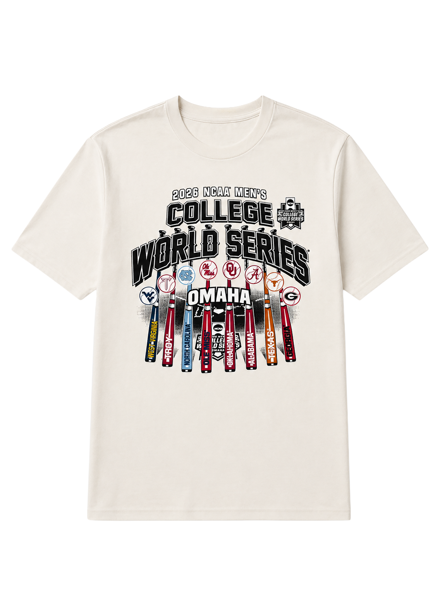 Baseball Bat Oatmeal CWS 2026 Tee