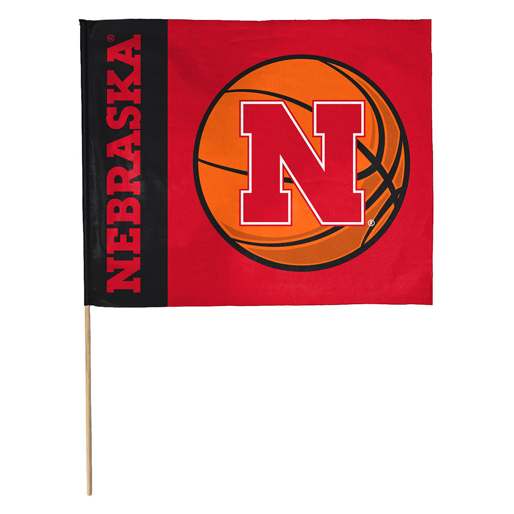 Basketball - Stake Flag - Nebraska Cornhuskers