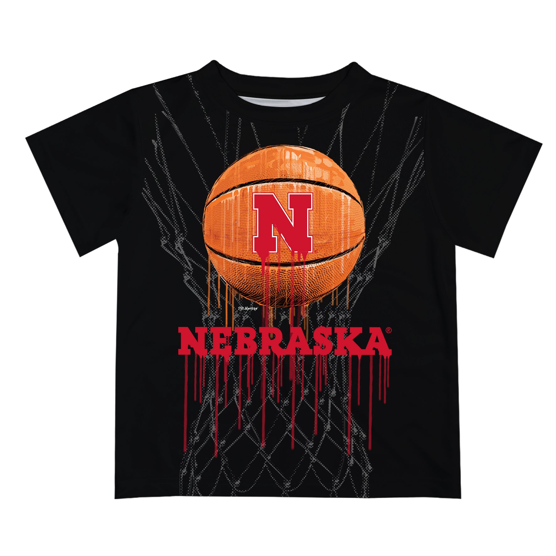 Basketball Toddler Drip Design T-Shirt - Nebraska Cornhuskers