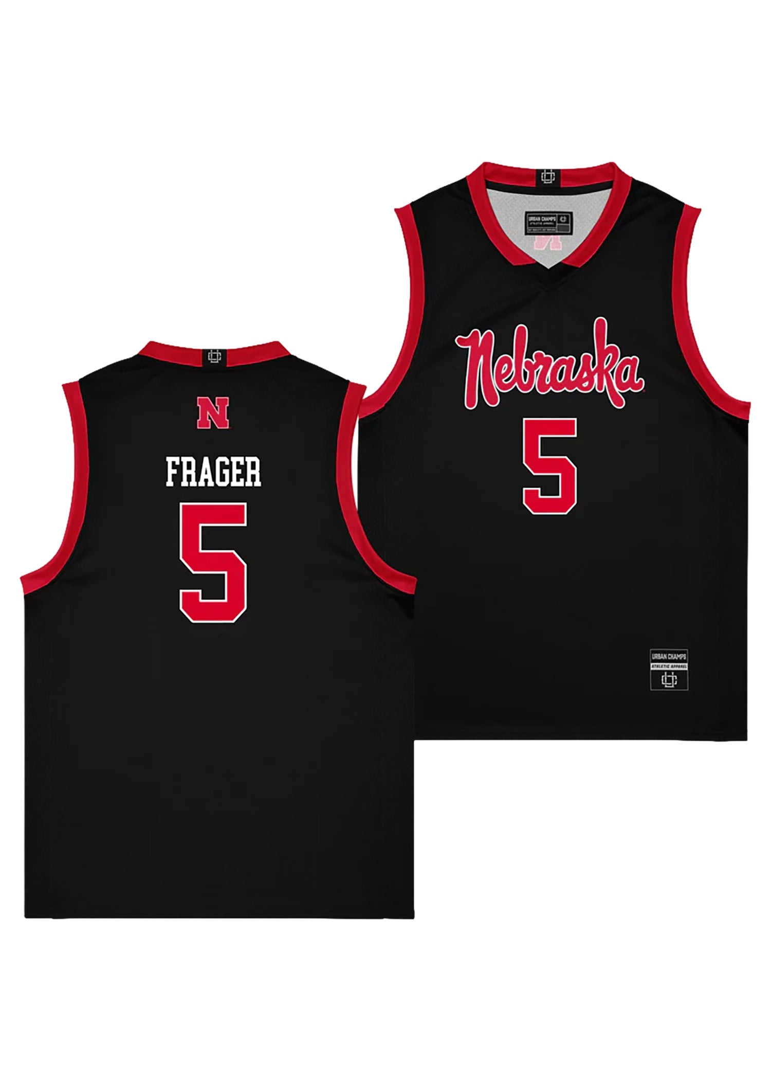 Black 2026 Script Edition Basketball NIL Jersey - Braden Frager #5 - Nebraska Cornhuskers