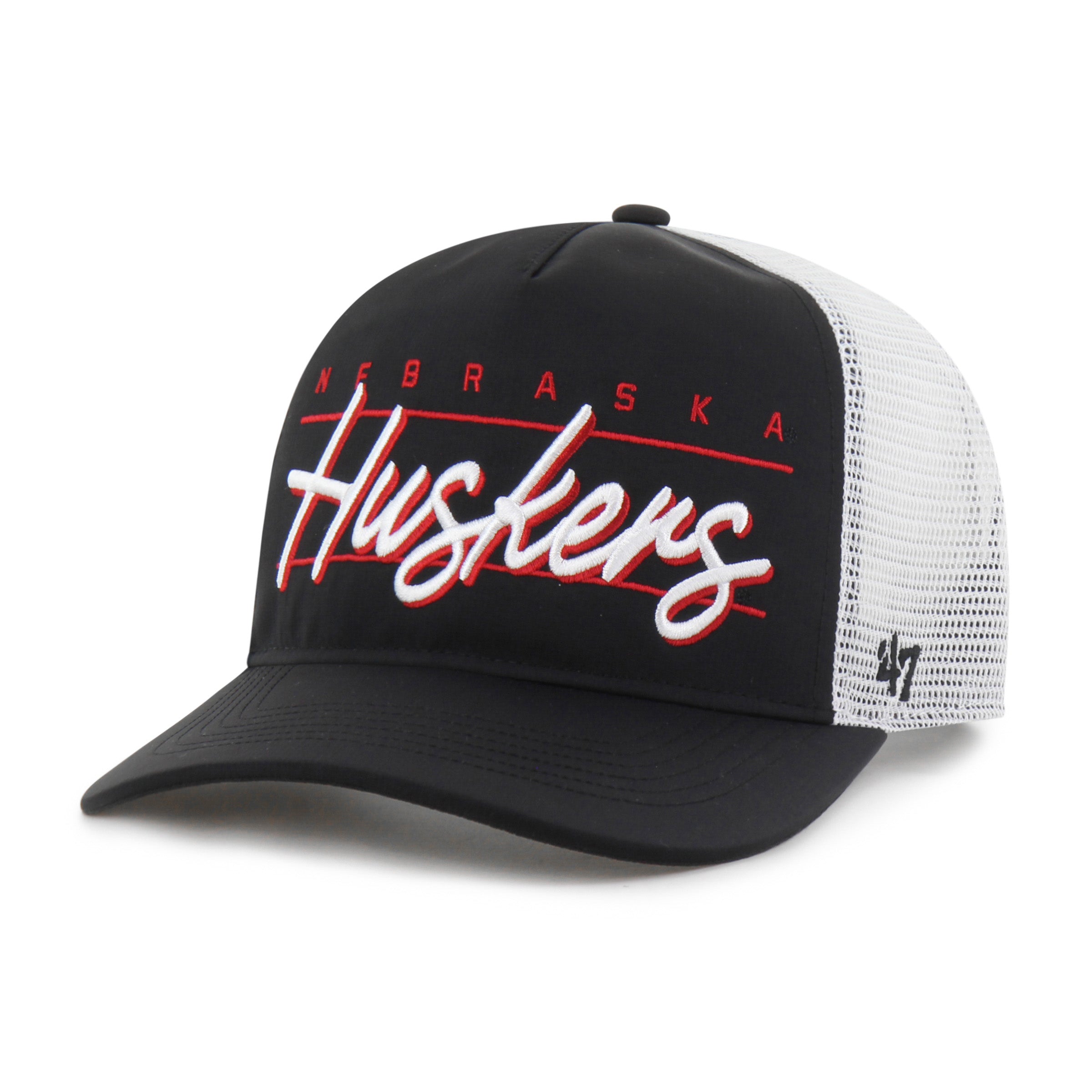 Black Brrr Condor Mesh '47 Hitch Hat, Curved Bill, Snapback - Nebraska Cornhuskers