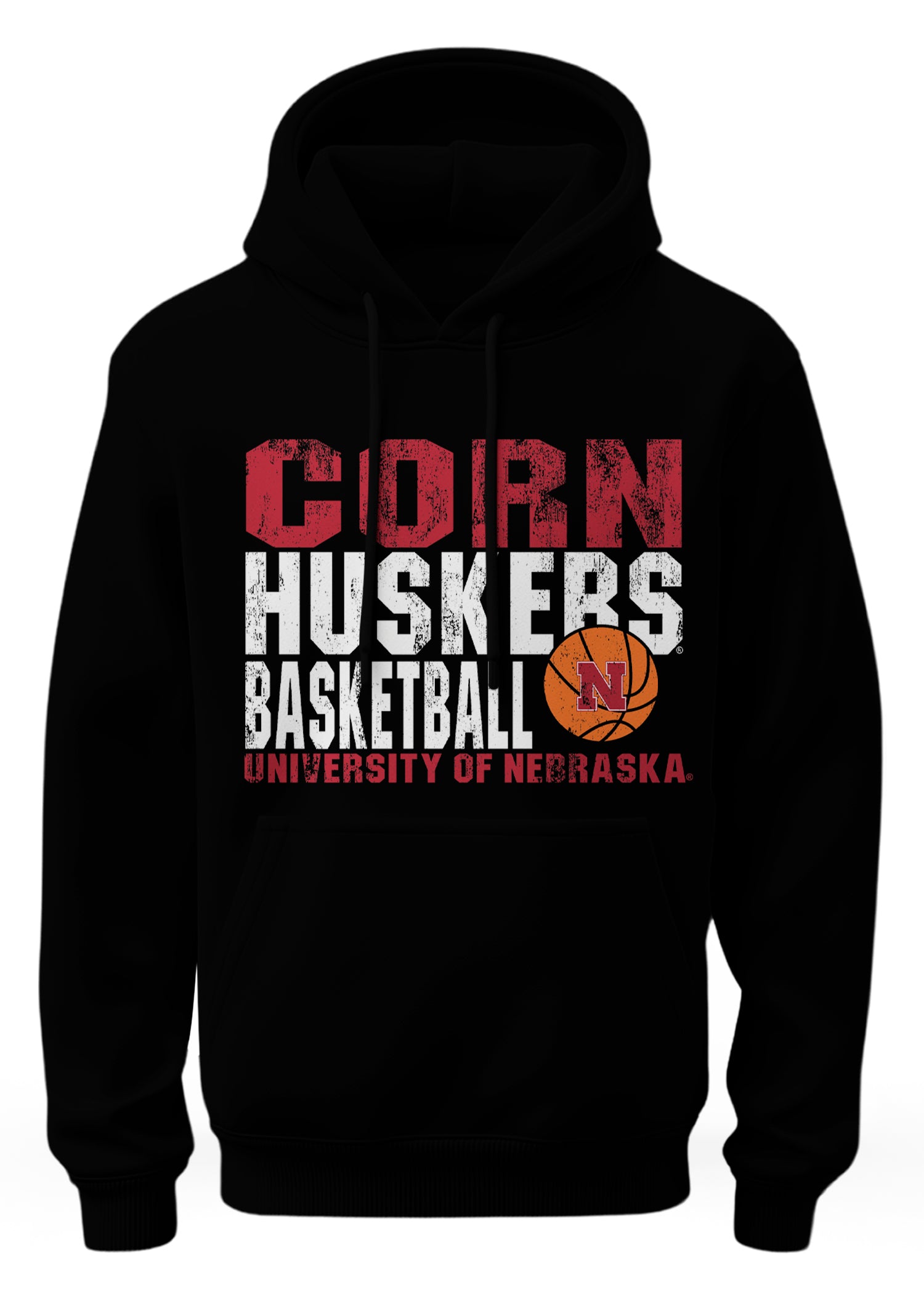 Black Cornhuskers Basketball Hoodie - Nebraska Cornhuskers