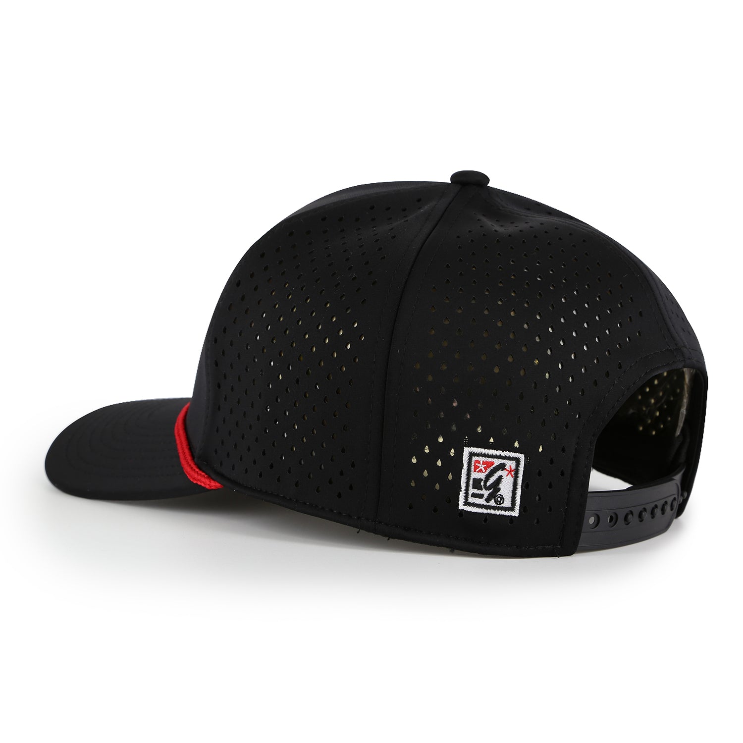 Black NeoCool Perforated Rope Hat, Snapback, Curved Bill - Nebraska Cornhuskers