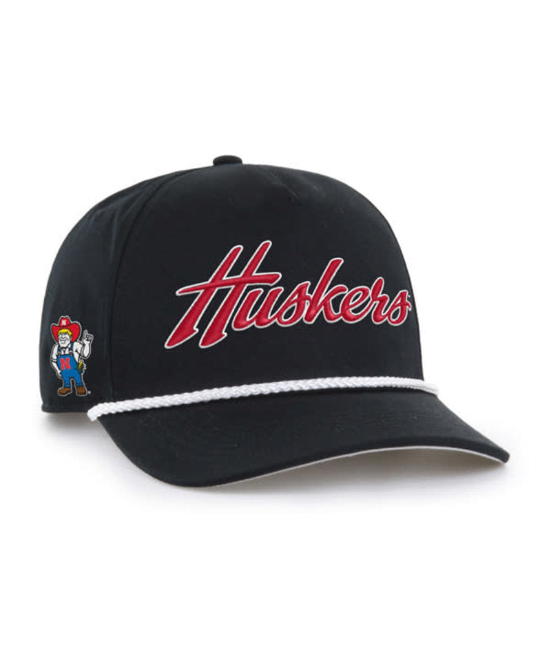Black Overhand '47 Hitch Hat, Curved Bill, Snapback - Nebraska Cornhuskers