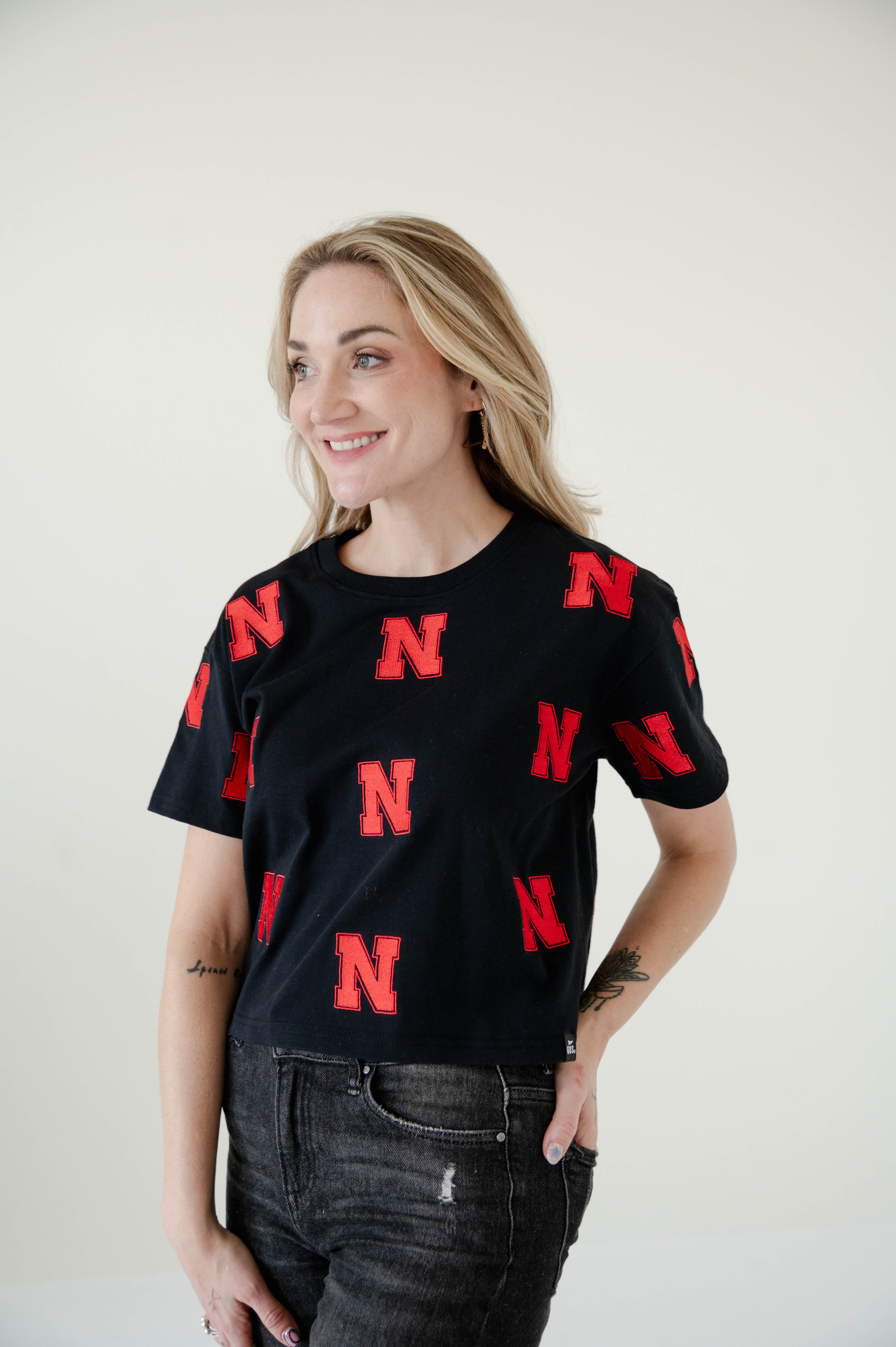 Ritter Multi Color Heavyweight Crop Tee - Nebraska Cornhuskers