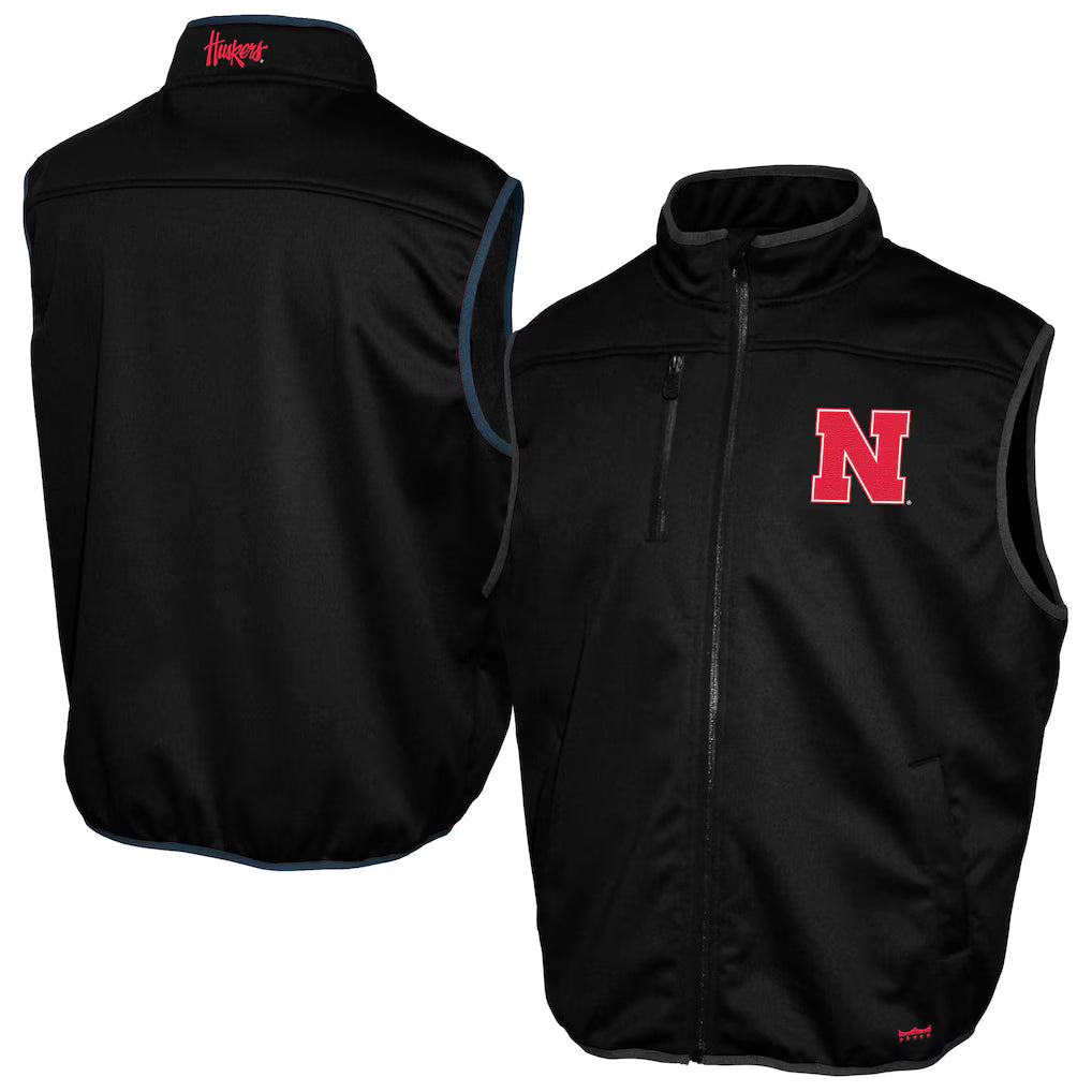 Black Vest Franchise Club Softshell Full-Zip Nebraska Huskers